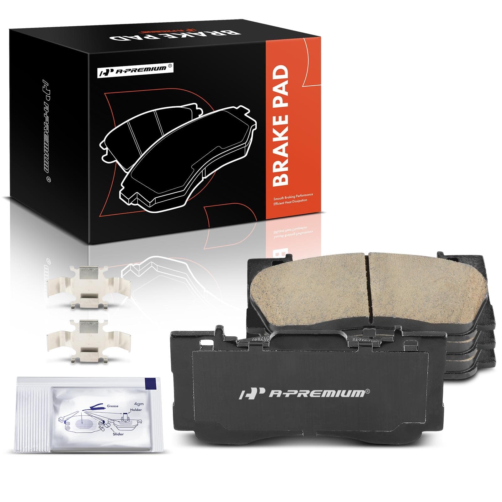 Brake Pads Replacement for Ford Mustang 2015-2021 Front, With Performance Package, Without Brembo Brakes, Set of 2