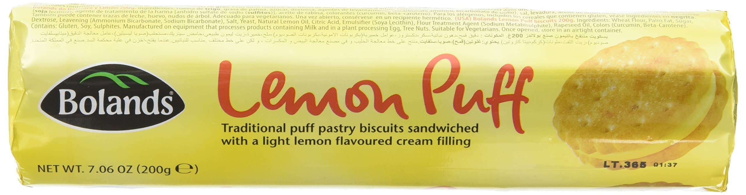 Bolands Lemon Puff Biscuits, 200 g, Pack of 24