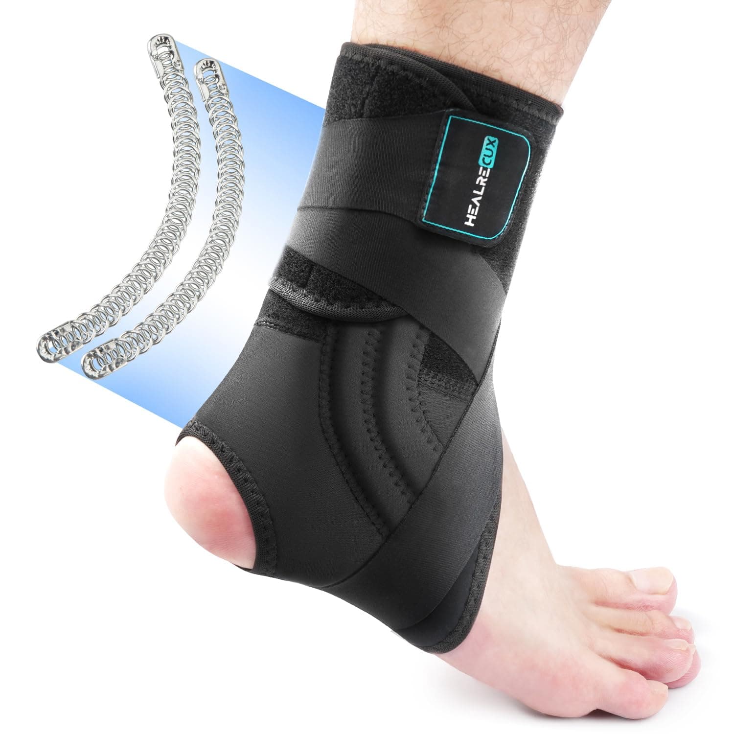 Healrecux Ankle Brace, Ankle Support Brace for Running, Ankle Stabilizer Brace for Men Women with Removable Stabilizers for Basketball Volleyball, L