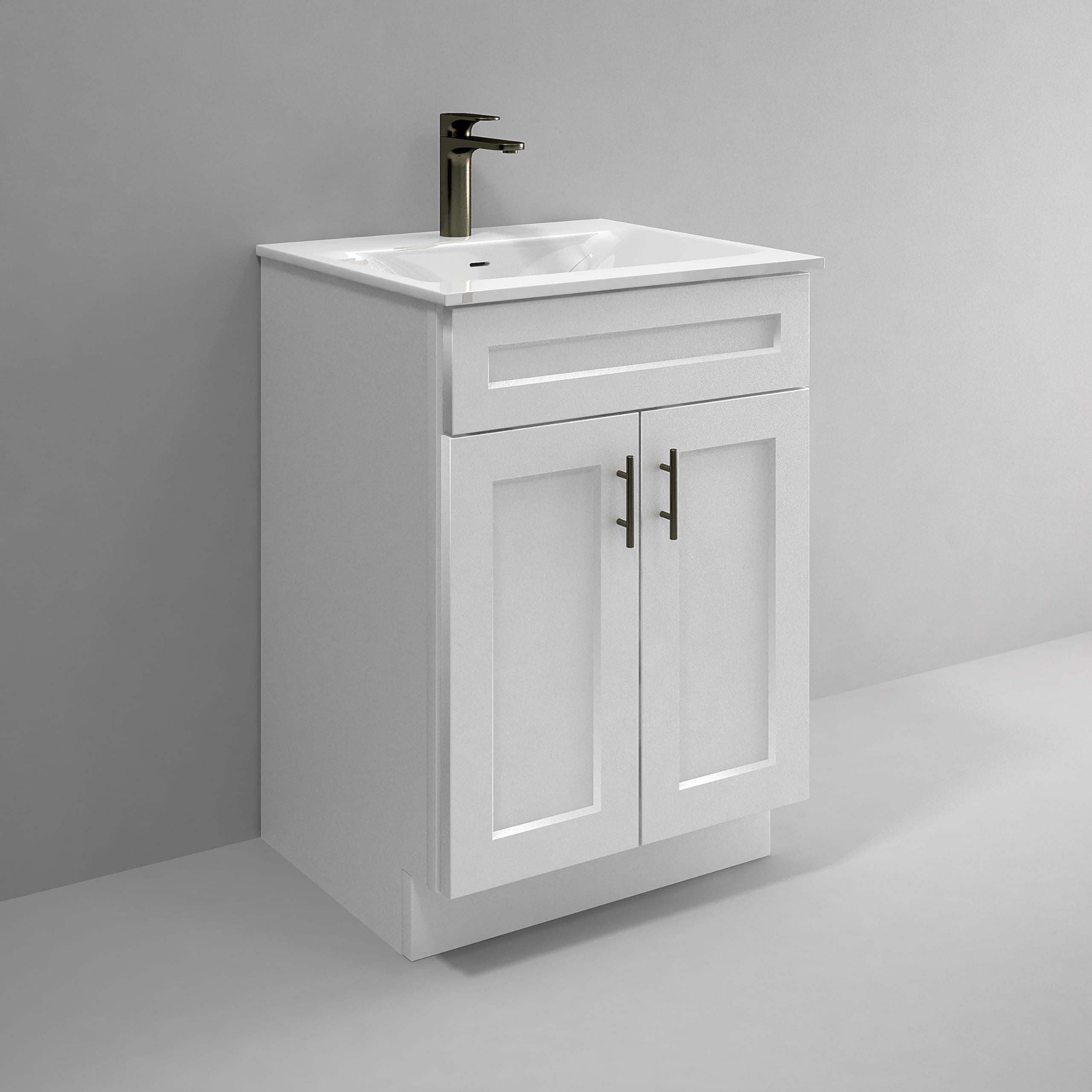 La Royal White Shaker Sink Base Bathroom Vanity Ready-to-Assemble Bathroom Cabinet 24" Width