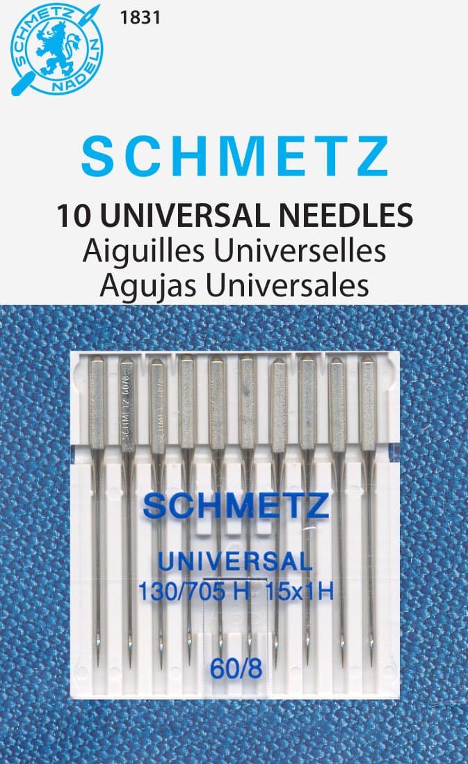 Universal (130/705 H) Household Sewing Machine Needles - Carded - Size 60/8-10 Pack