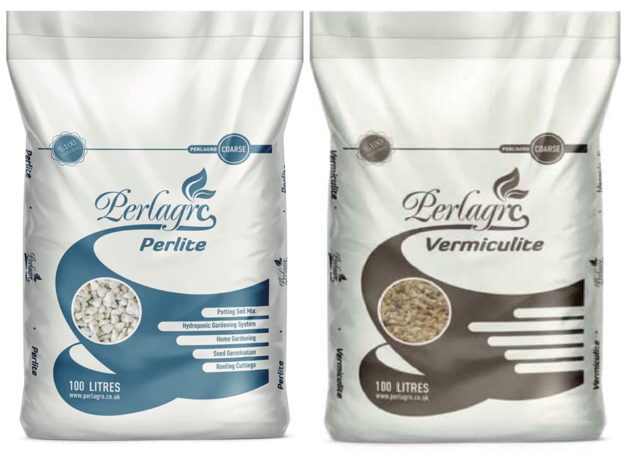 Perlite & Vermiculite Mix Premium for Compost Growing Hydroponic Garden 1L / 2L / 5L / 10L / 50L 100L (50 Litre)