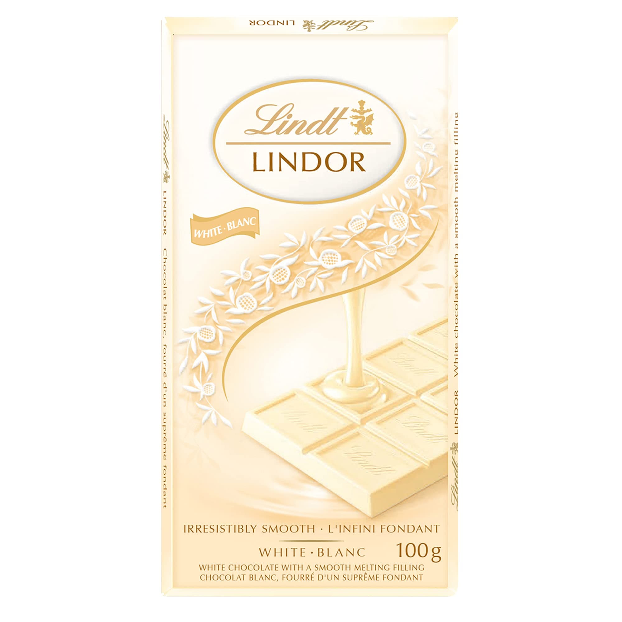 Lindor White Blanc White Chocolate Bar, 100 g