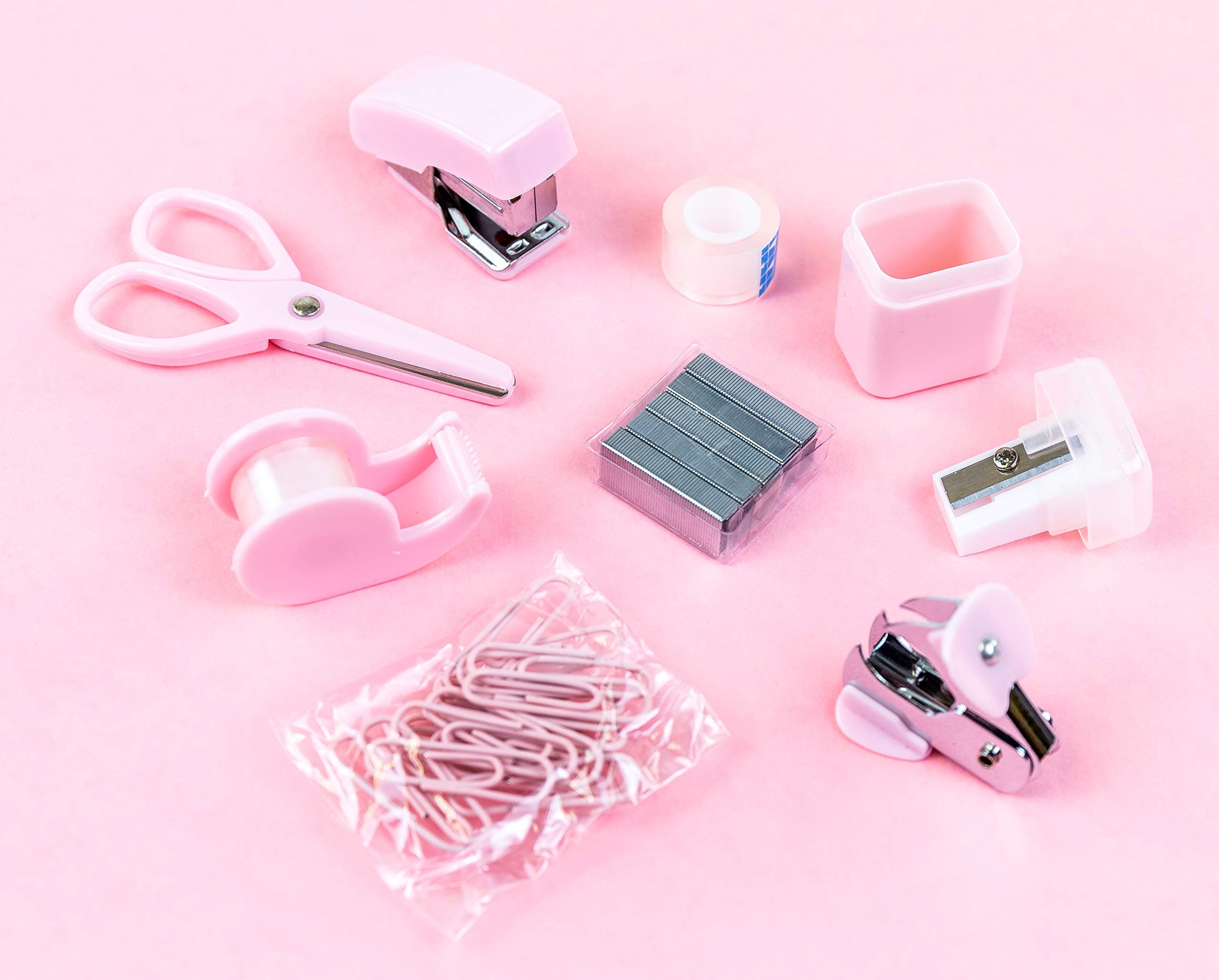 Design Group - Mini Office Stationery Set, Pastel Colours X1 Random Dispatch,Pink,11cm x 10cm x 3CM