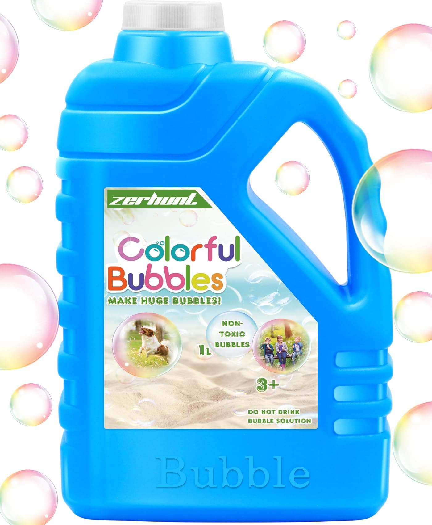 Zerhunt Bubble Solution Refill 33.8 OZ: Bubble Concentrate Solution for Bubble Machine| Bubble Solution Refill for Giant Bubble Wand, Bubble Gun Blower, Birthday Party Favors Wedding (Sky Blue)