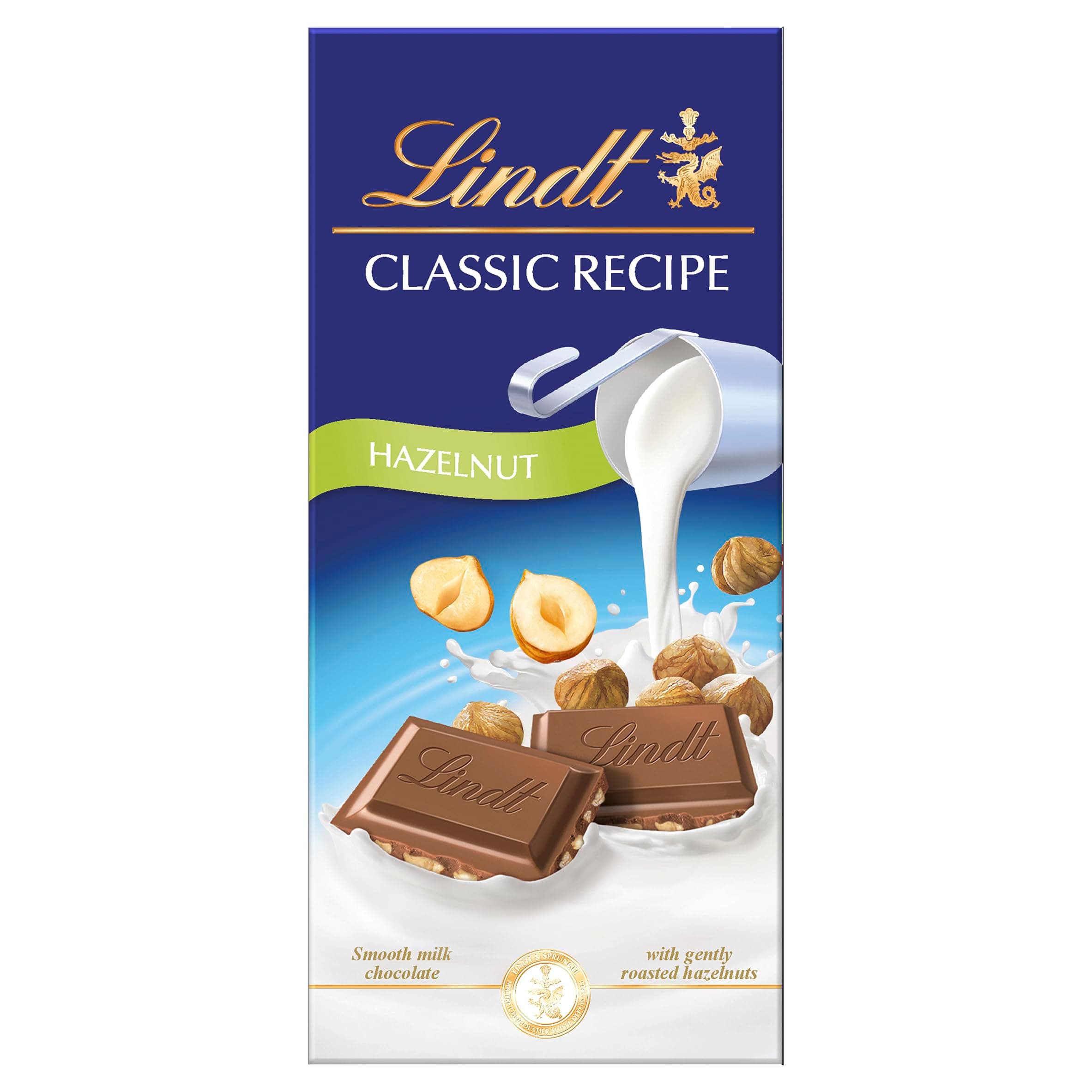 Classic Recipe Hazelnut – 100g Milk Chocolate with Hazelnut Pieces – Smooth Swiss Chocolate