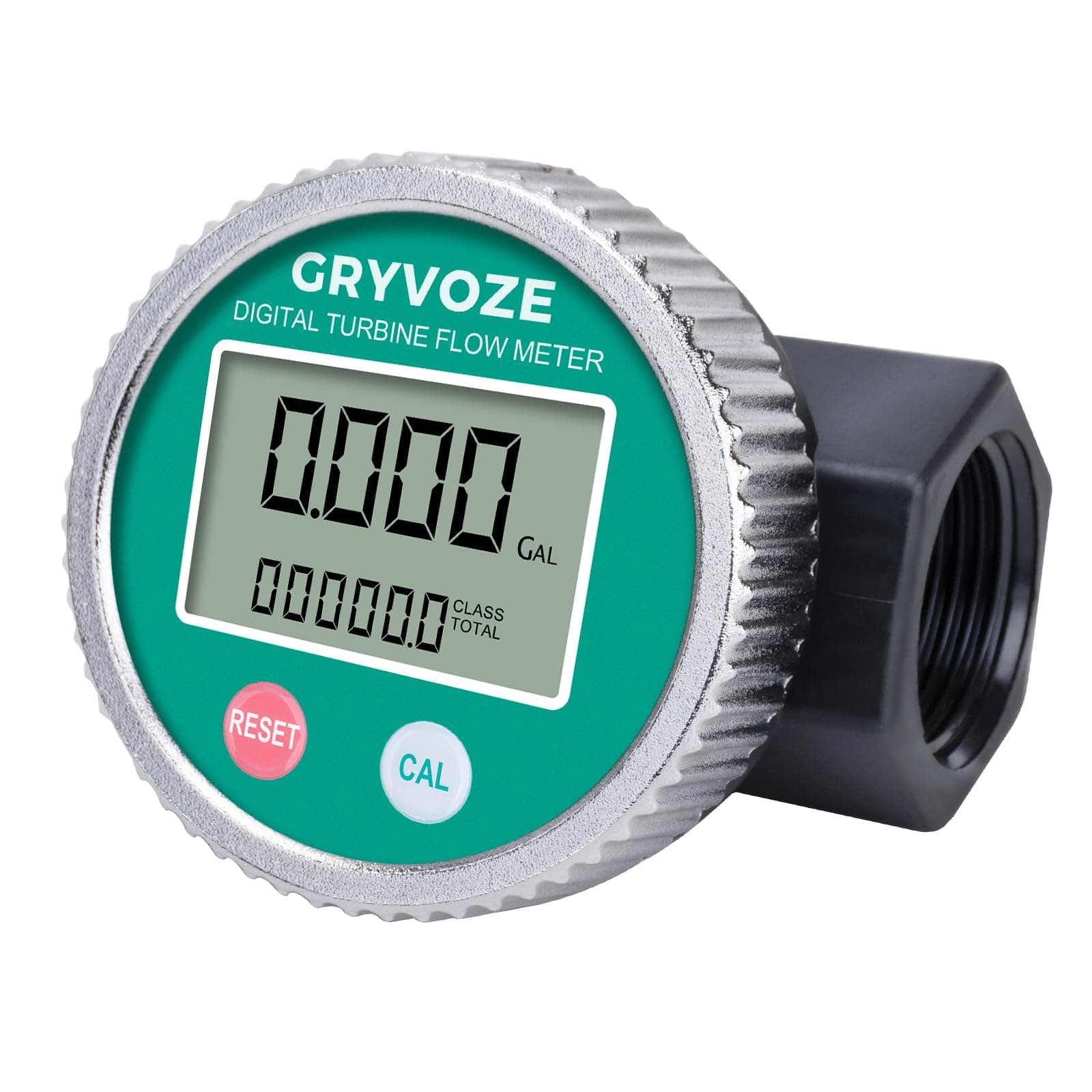 1 Inch PP Digital Turbine Flow Meter, 2.6-26 GPM Inline NPT Thread Flowmeter for Urea, Chemicals, Acid and Alkaline Liquids, Water, Diesel, Gasoline, Kerosene, and Other Liquids.