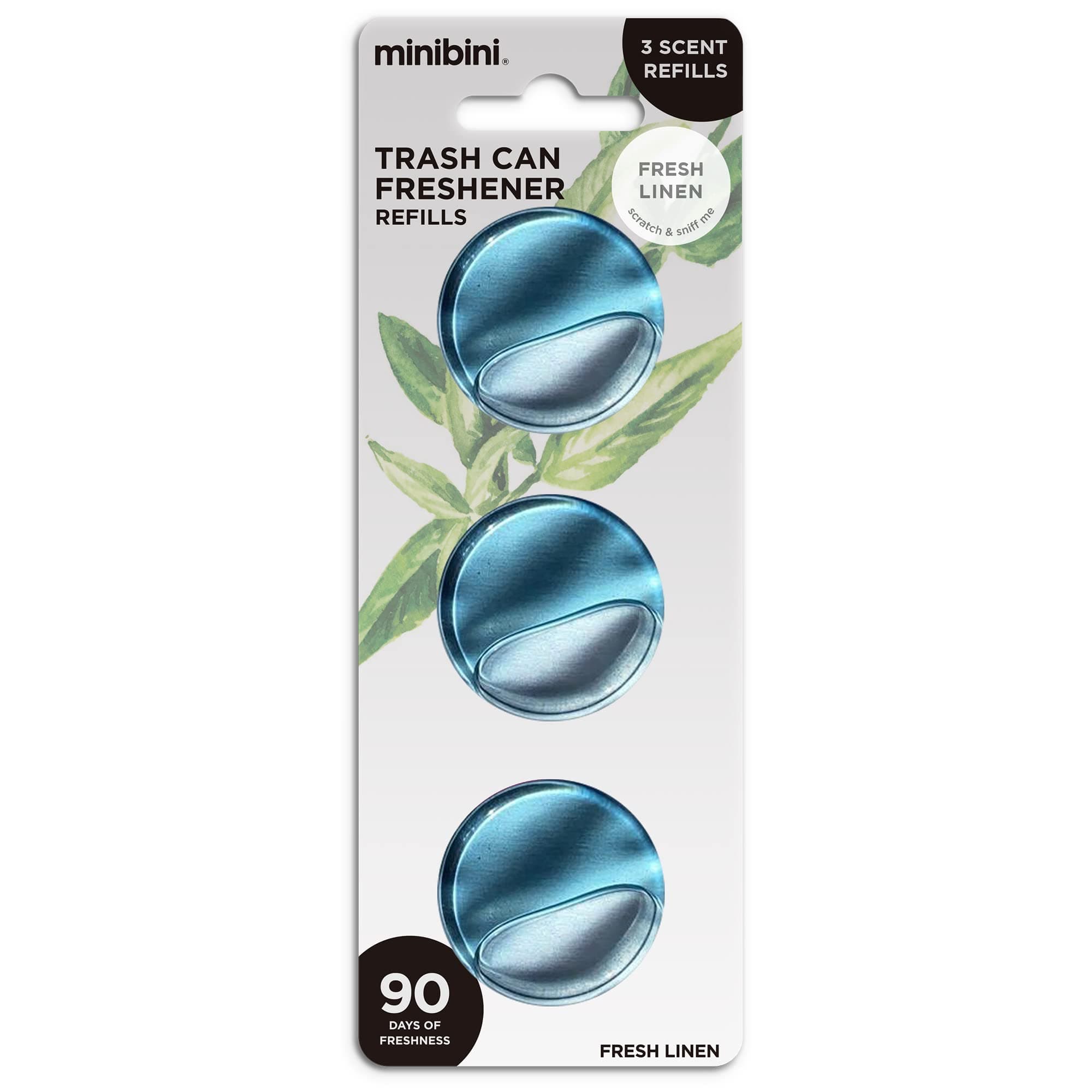 Flint Minibini Trash Can Deodorizer and Odor Eliminator, Garbage Can Air Freshener and Odor Control Up to 30 Days, Refill Pack