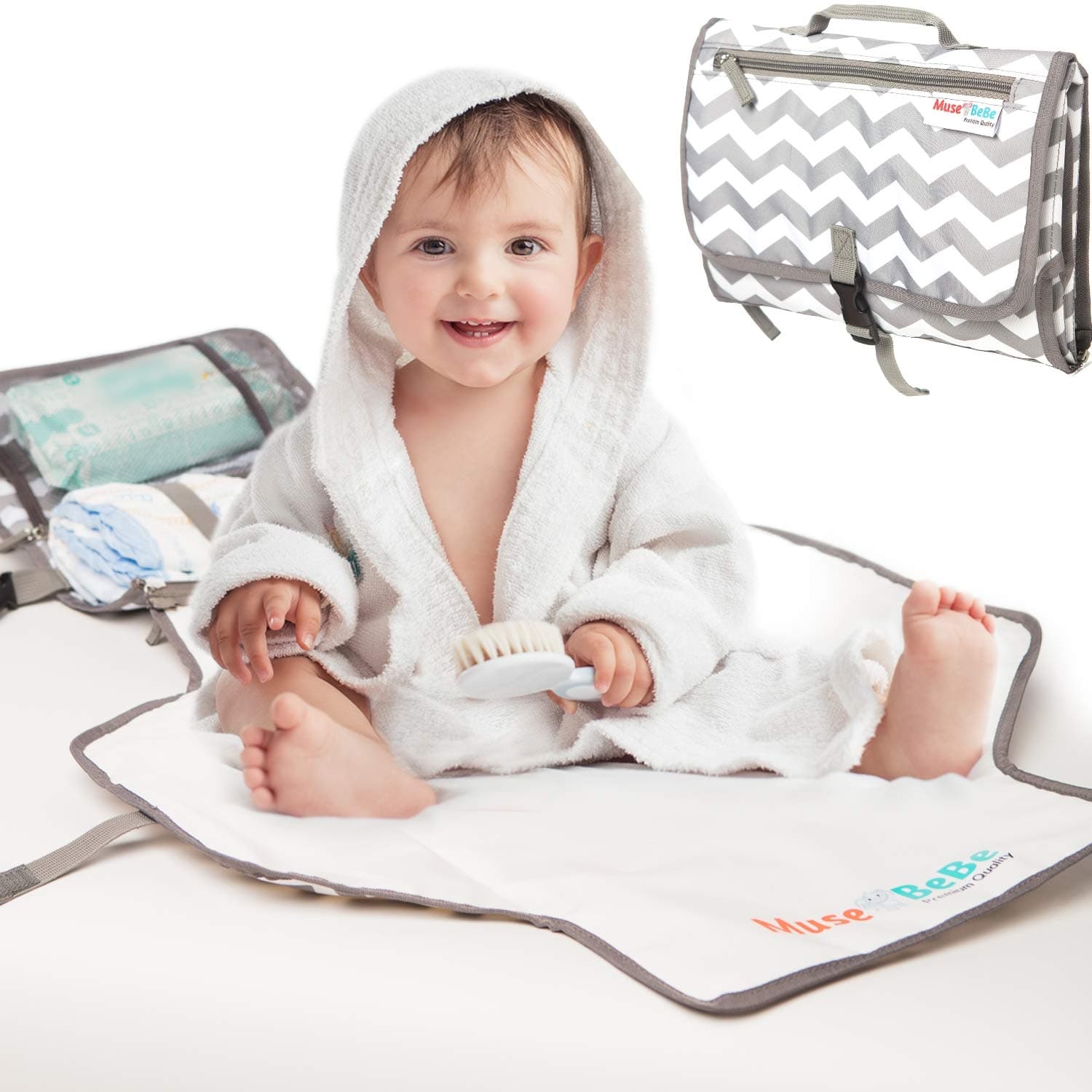 Diaper Changing Pad Portable and Baby Changing Pad | 2-in-1 Compact Travel Diaper Clutch and Portable Changing Pad For Diaper Bag | Table Pad Liners Waterproof Mat | Newborn Baby Changing Station