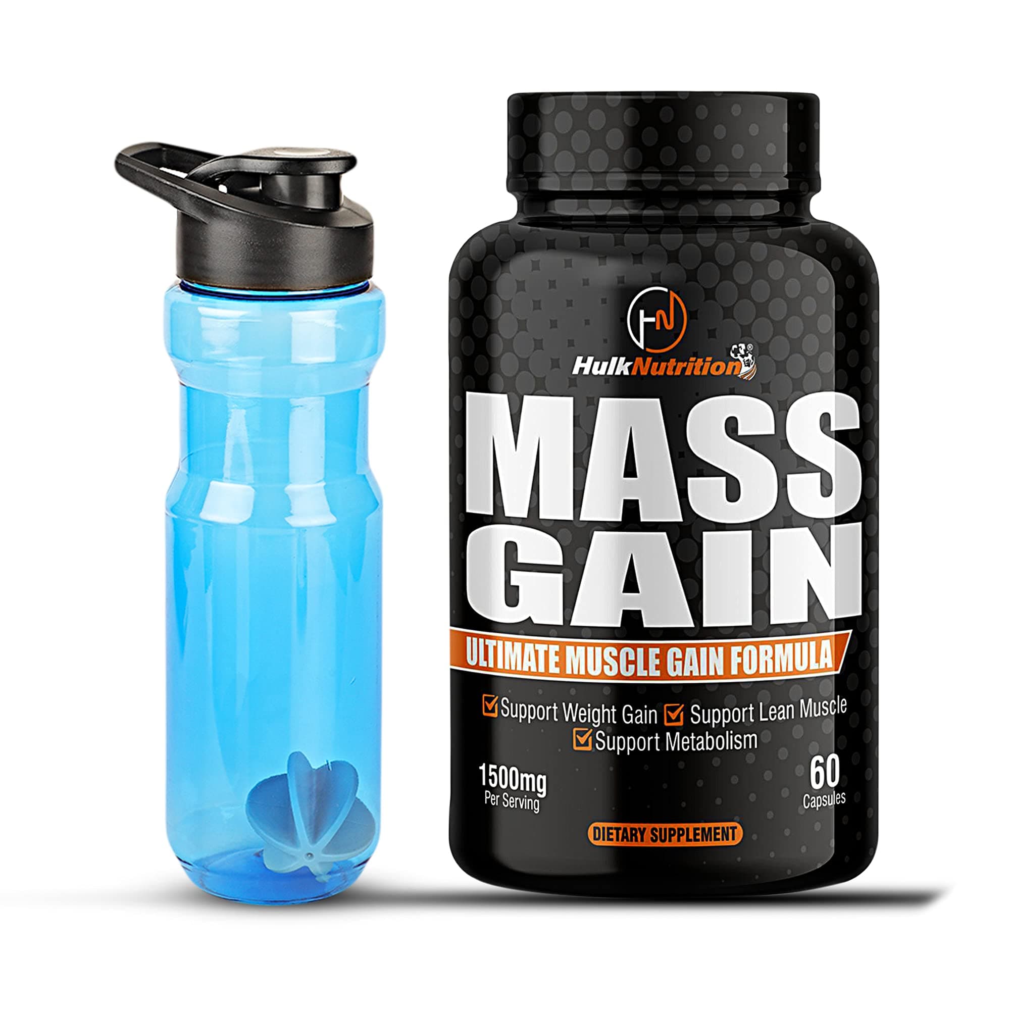 - HulkNutrition Bulk Gain Mass & Weight Gainer Capsule for Fast Weight & Muscle Gain, Muscle Building Weight Lifters Supplement for Muscle Growth, Stamina & Strength, Men & Women - 60 Cap. | Free Shaker