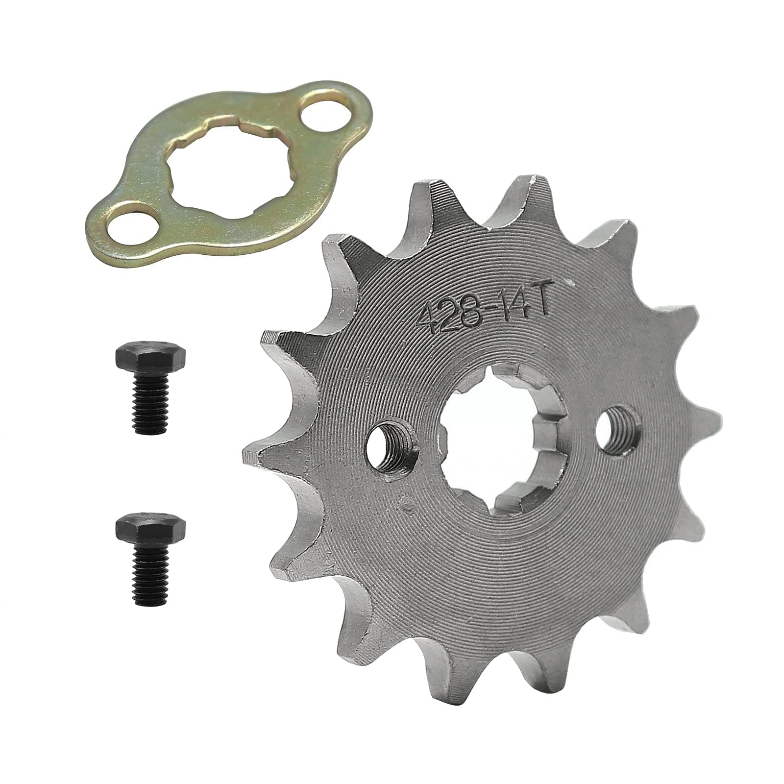 428 Chain Sprocket 14T 17mm Front Engine Sprocket Compatible with 50cc 70cc 110cc 125cc 140cc 160cc ATV Dirt Bike Quad TaoTao Roketa Sunl (14T, 17mm)