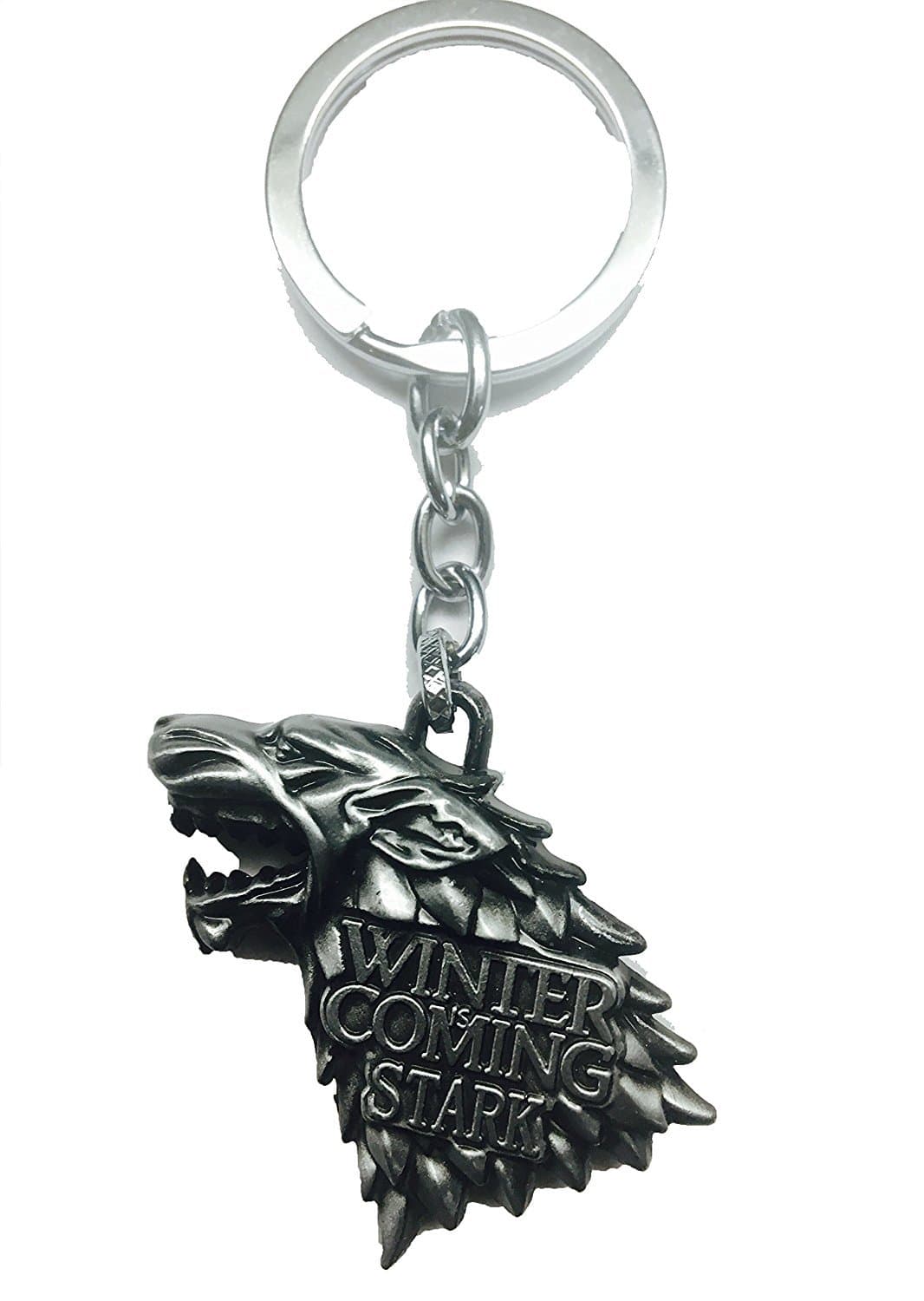 SmallAll Gold House Stark Direwolf Shape Keyring & Keychain