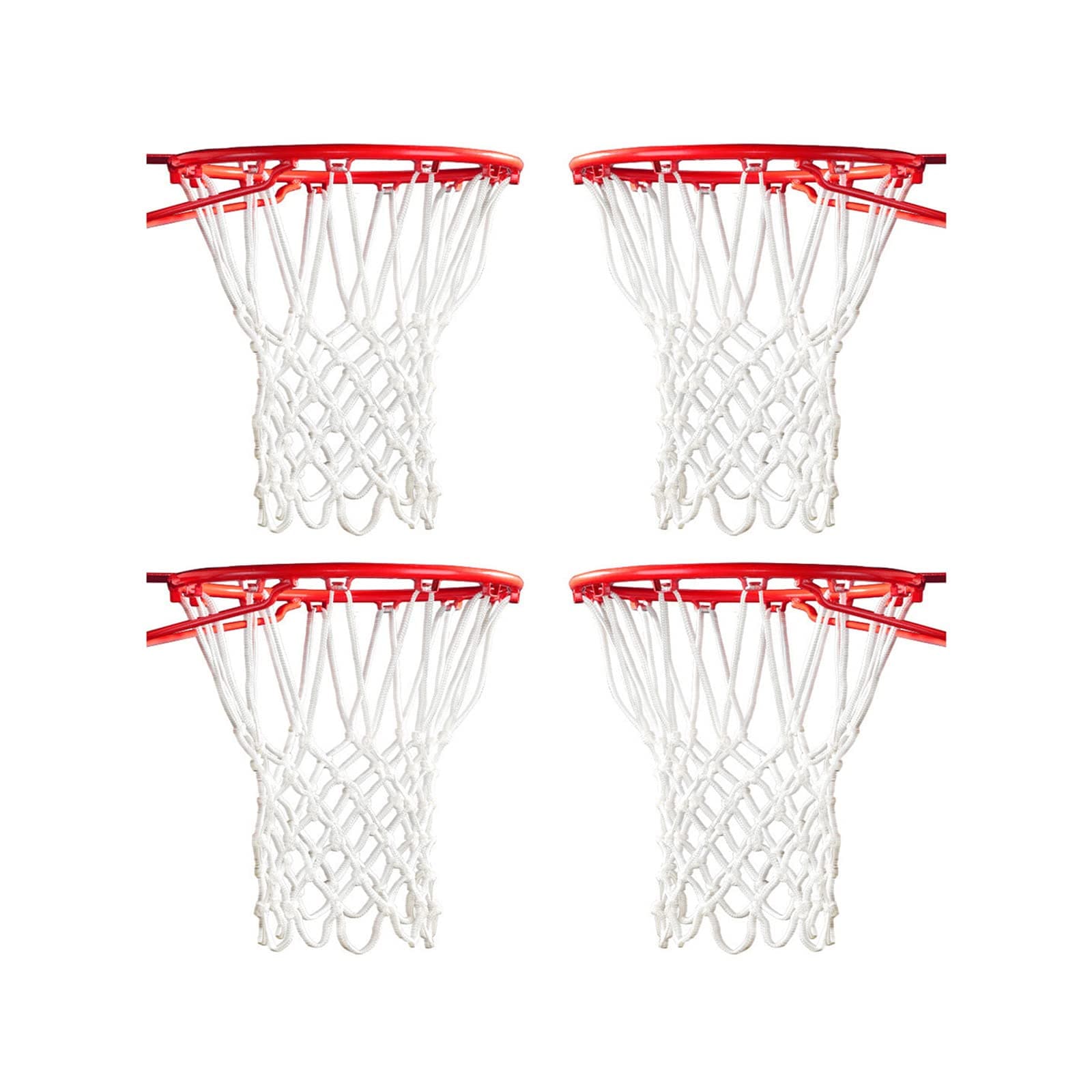 2 Pcs /4 Pcs /6 Pcs Professional Thick Heavy Duty Basketball Nets Replacement Basketball Hoop Net Bold Polyester Woven Rope Basketball Net Outdoor or Indoor Fits Standard 12 Loops (Red White Blue)