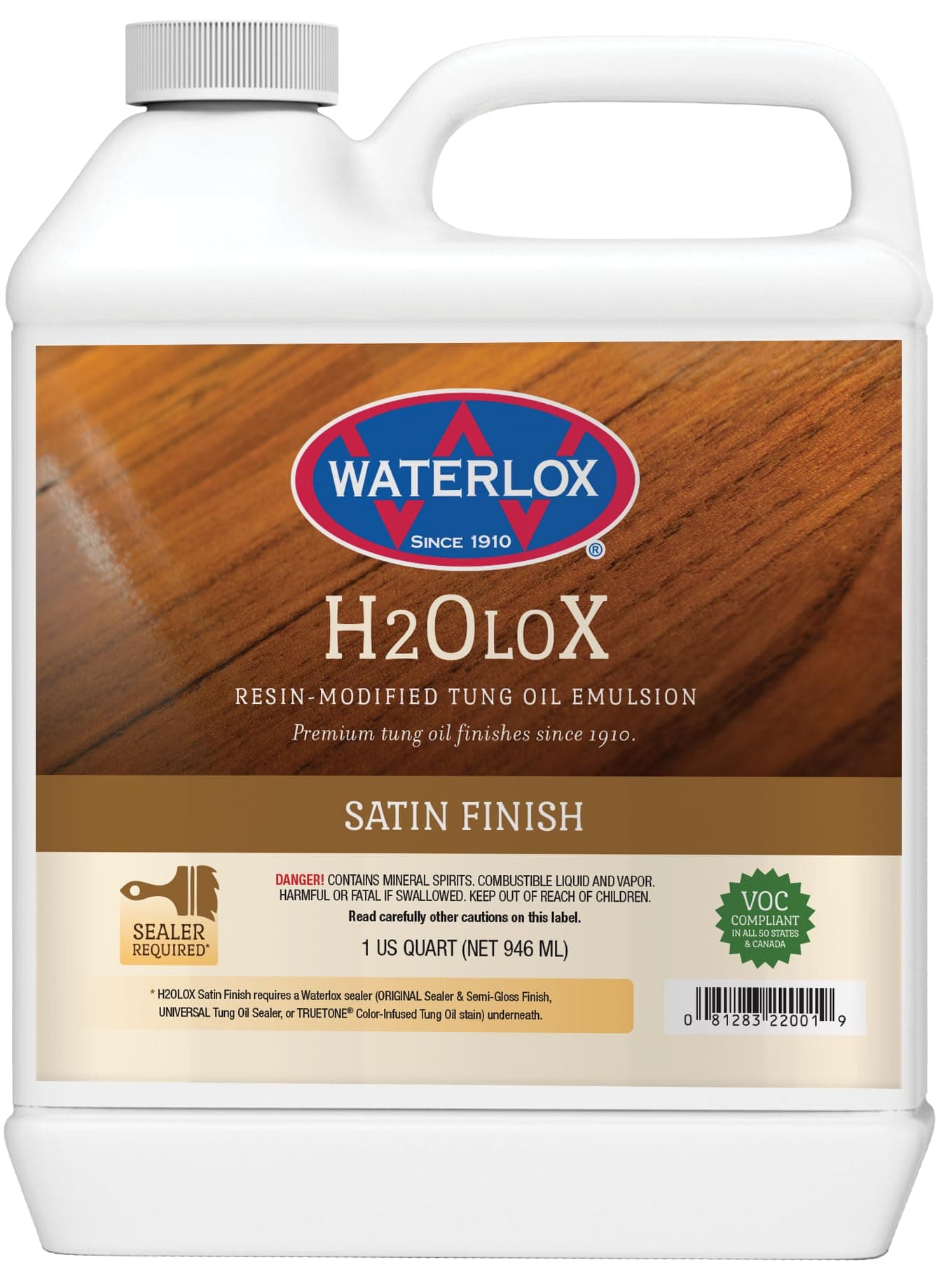 Waterlox H2OLoX Water Based - Satin Finish - Quart