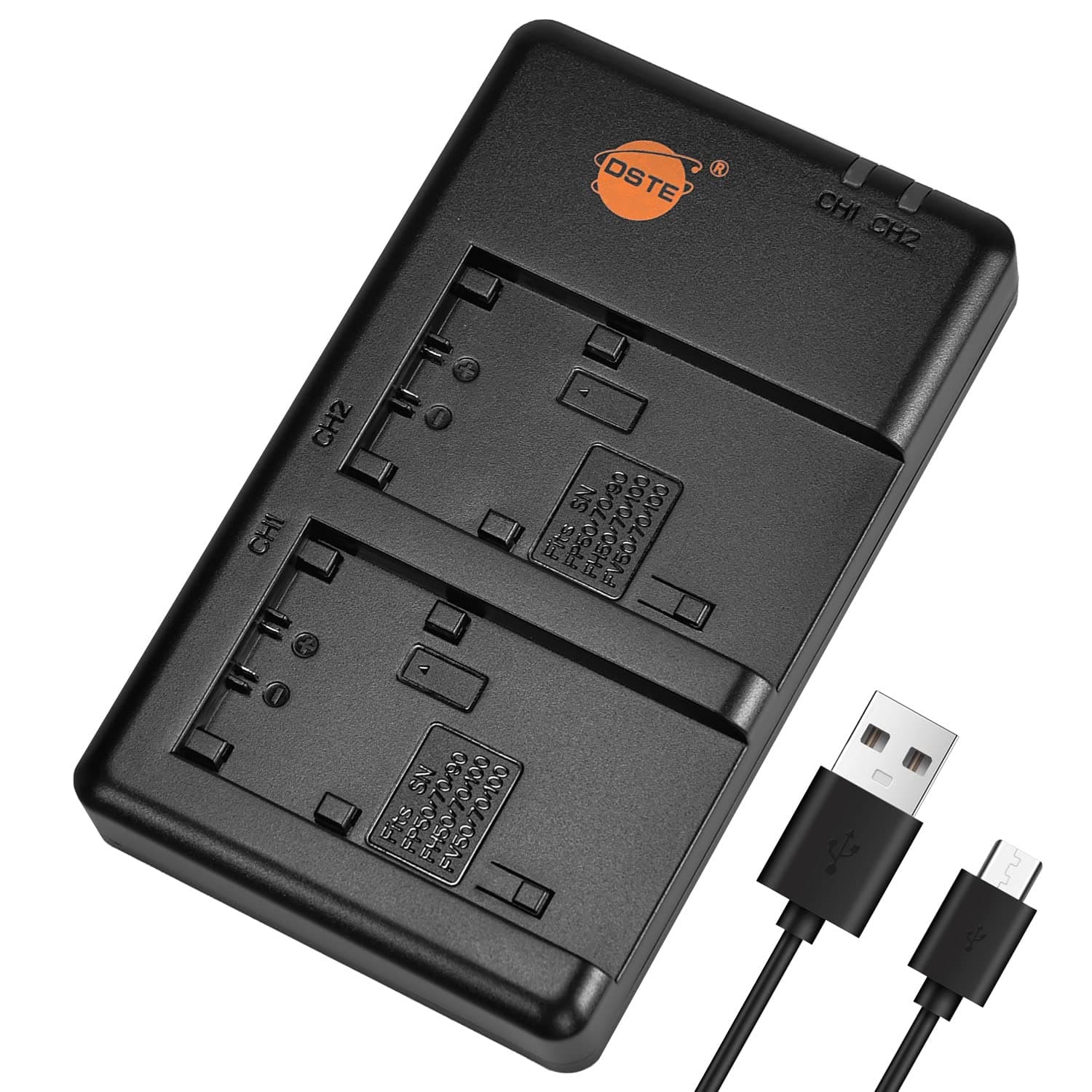 Fast Charging USB Dual battery Charger Compatible for Sony NP-FP50 NP-FP51 NP-FP70 NP-FP90 NP-FH50 NP-FH100 NP-FV50 NP-FV70 NP-FV100
