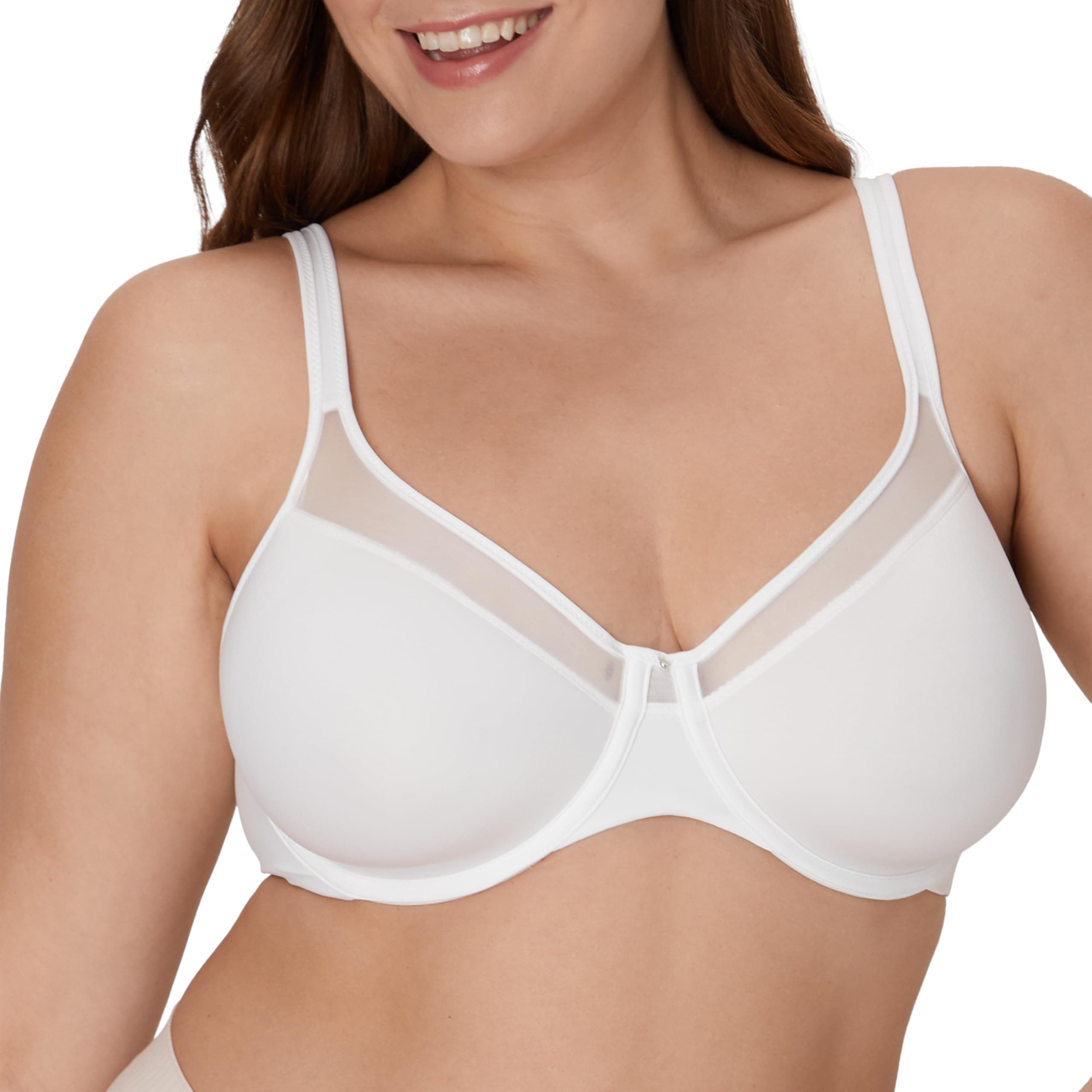 Bali Women's Seamless Underwire Bra, One Smooth U Smoothing Underwire Bras for Women, Convertible Straps, Ultra Light