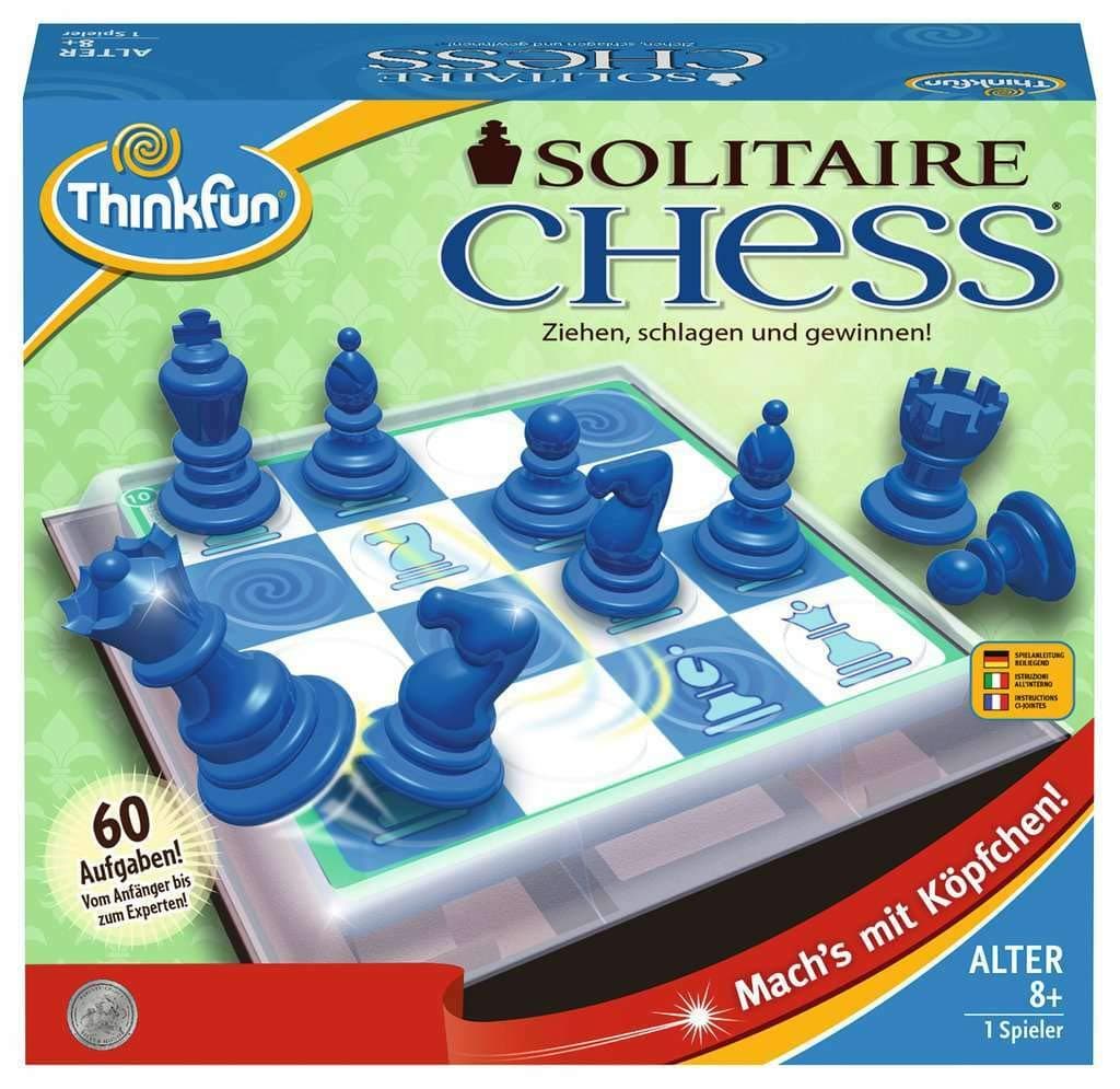 ThinkFun - 76325 Soitaire Chess - the captivating thinking game with chess rules. The one person chess variant. Logic game, which train is now the right one