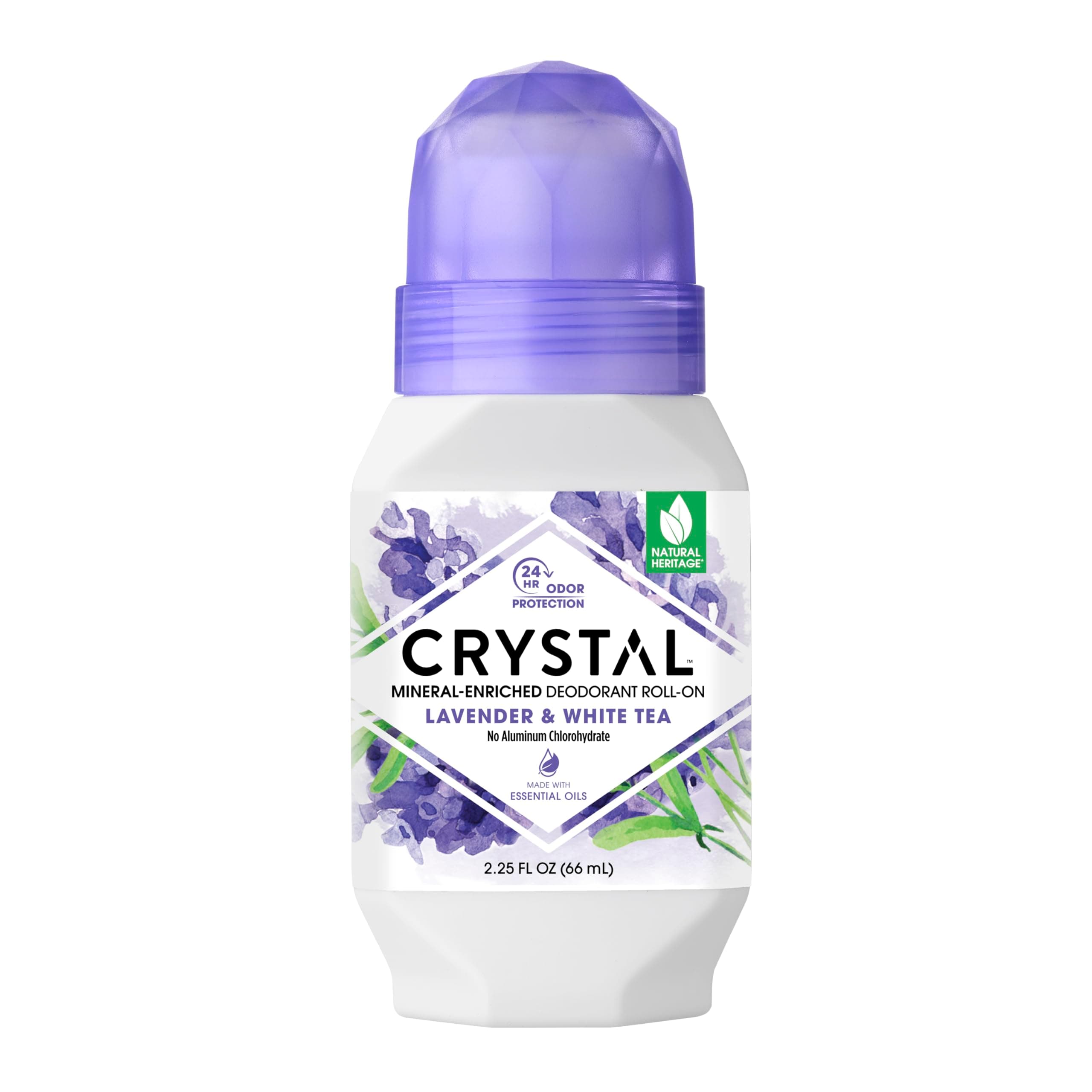 Crystal Essence Deodorant Roll on Mineral 2.25 Oz, Lavender, Unisex