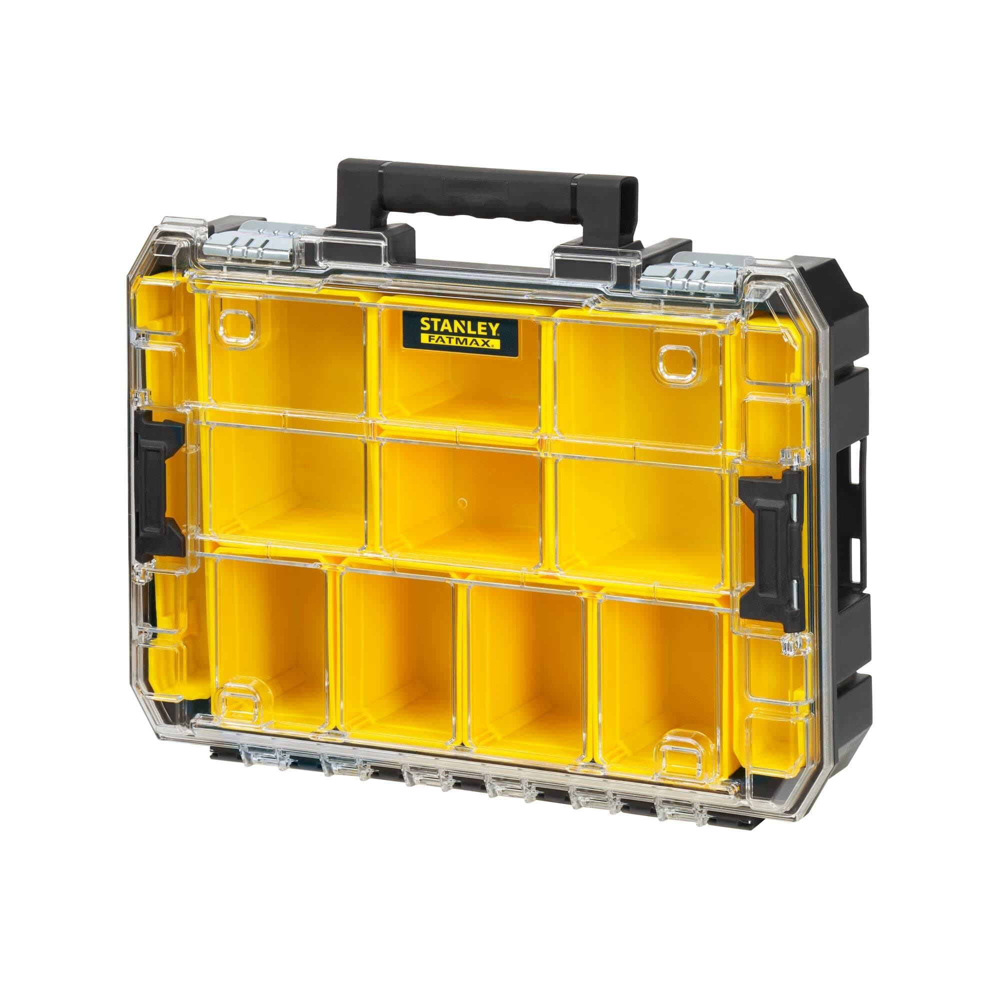 FMST82967-1 Stackable Tool Box with Transparent Lid and 10 Sorting Inserts of Different Sizes, Can be Combined with Other TSTAK Boxes