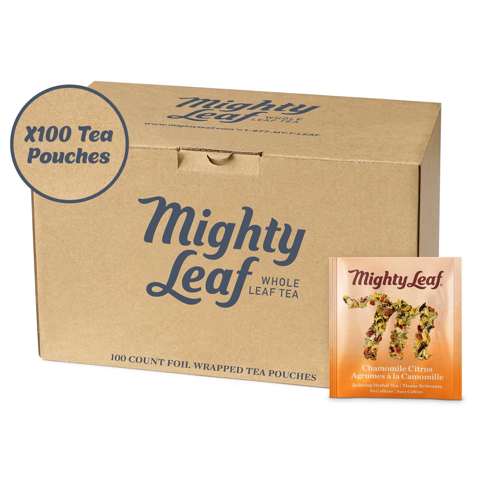 (100 Tea Pouches) - Mighty Leaf Chamomile Citrus Tea, 100 Tea Pouches