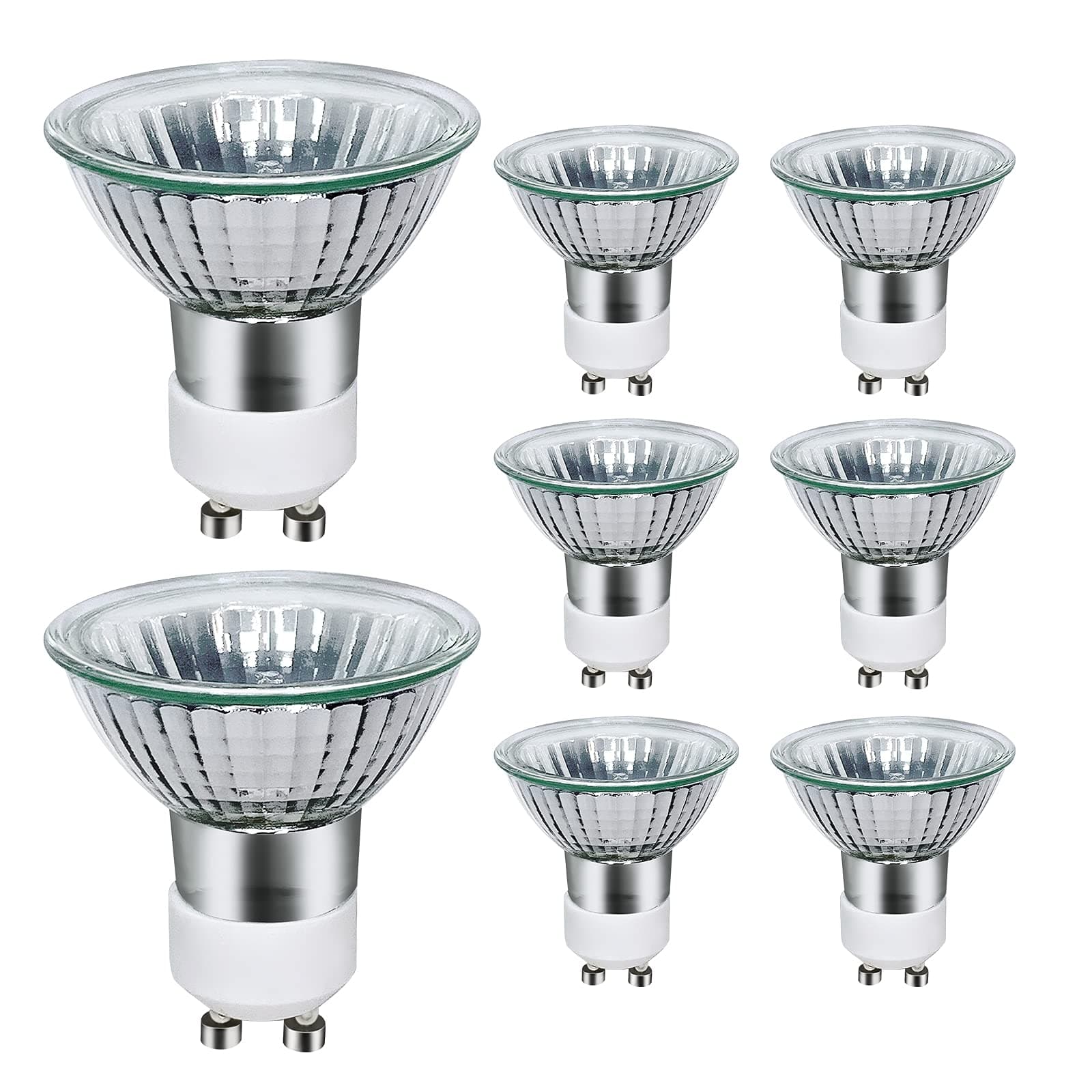 GU10 Halogen Bulbs 35W Dimmable, 220V GU10 Halogen Spotlight Bulbs 2 Pin,400 LM,2800K Warm Withe (Pack of 8)