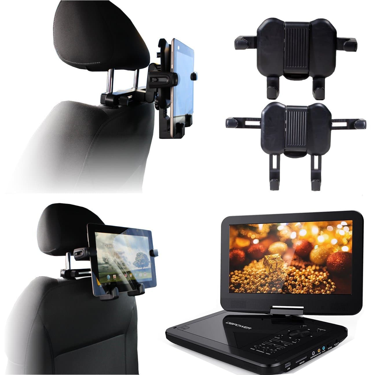 Navitech in Car Portable DVD Player Head Rest/Headrest Mount/Holder Compatible with GamutTek 7.5"