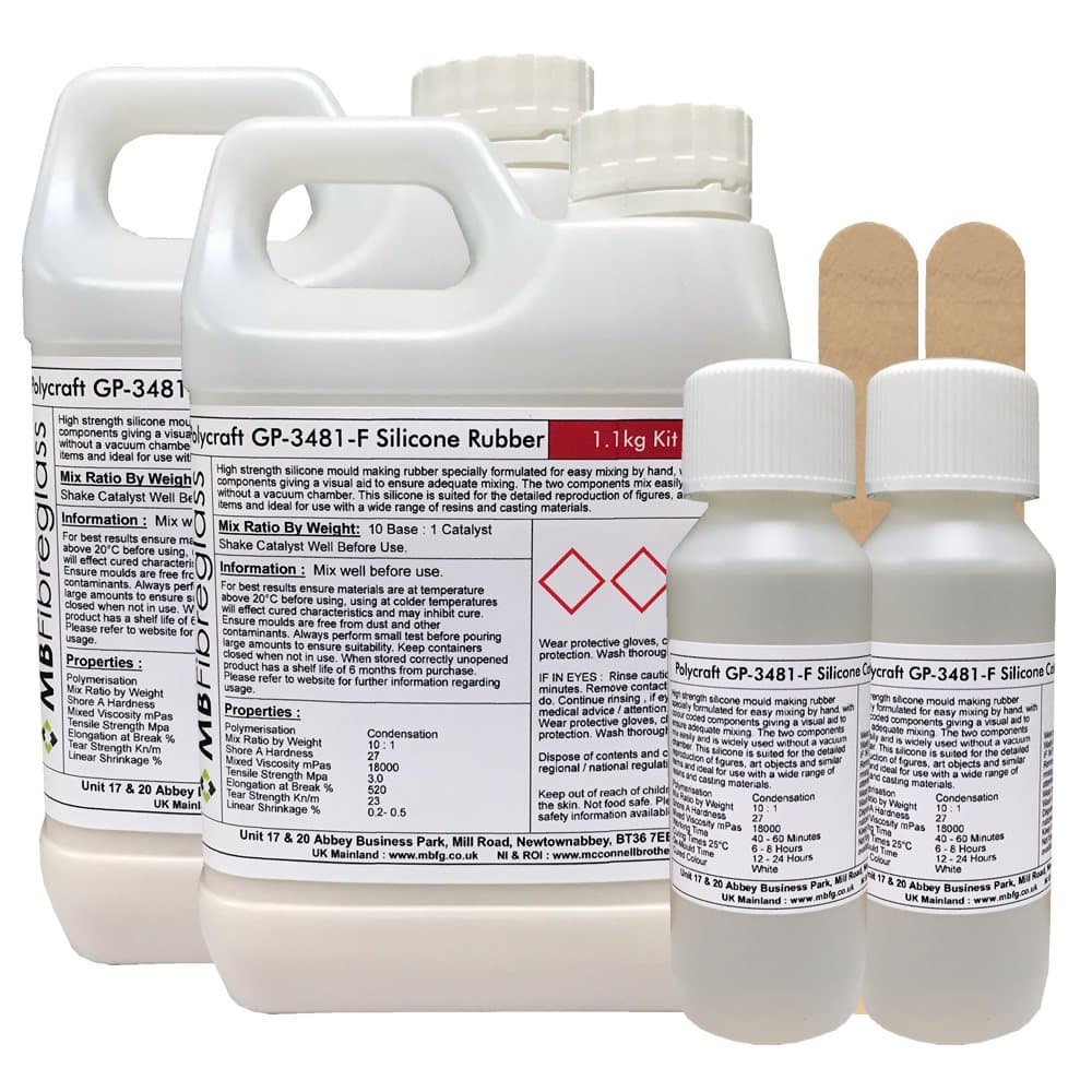 Polycraft GP-3481F RTV Silicone Mould Making Rubber 2.2kg Kit (Clear Catalyst)