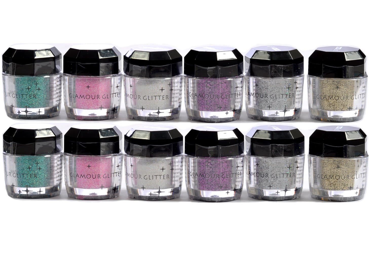 Glomour Glitter For Makeup Eye Shadow,Face Nails 6 Color 1 Dozen