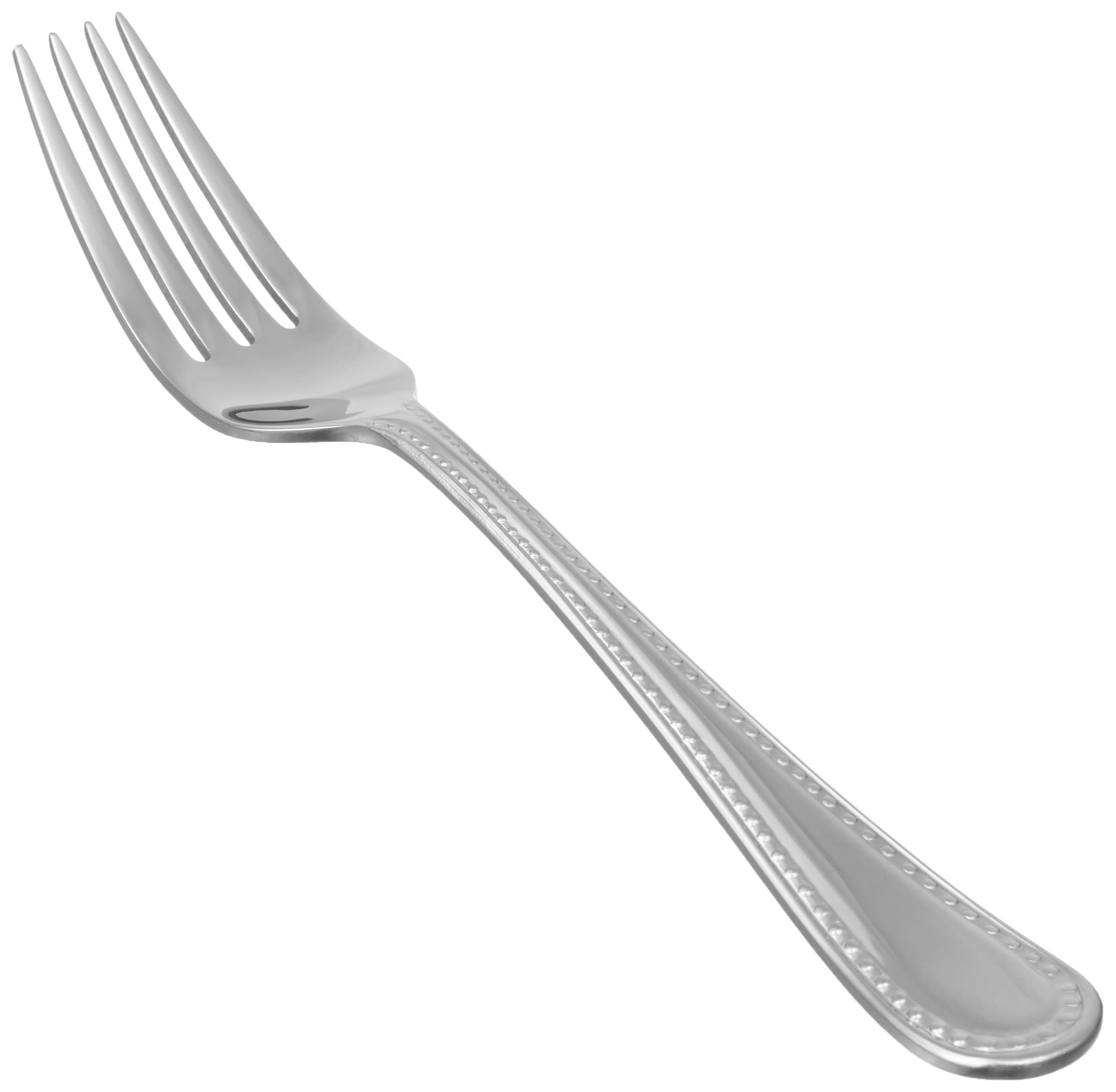Amazon Basics Stainless Steel Dinner Forks with Pearled Edge, Pack of 12, Silver