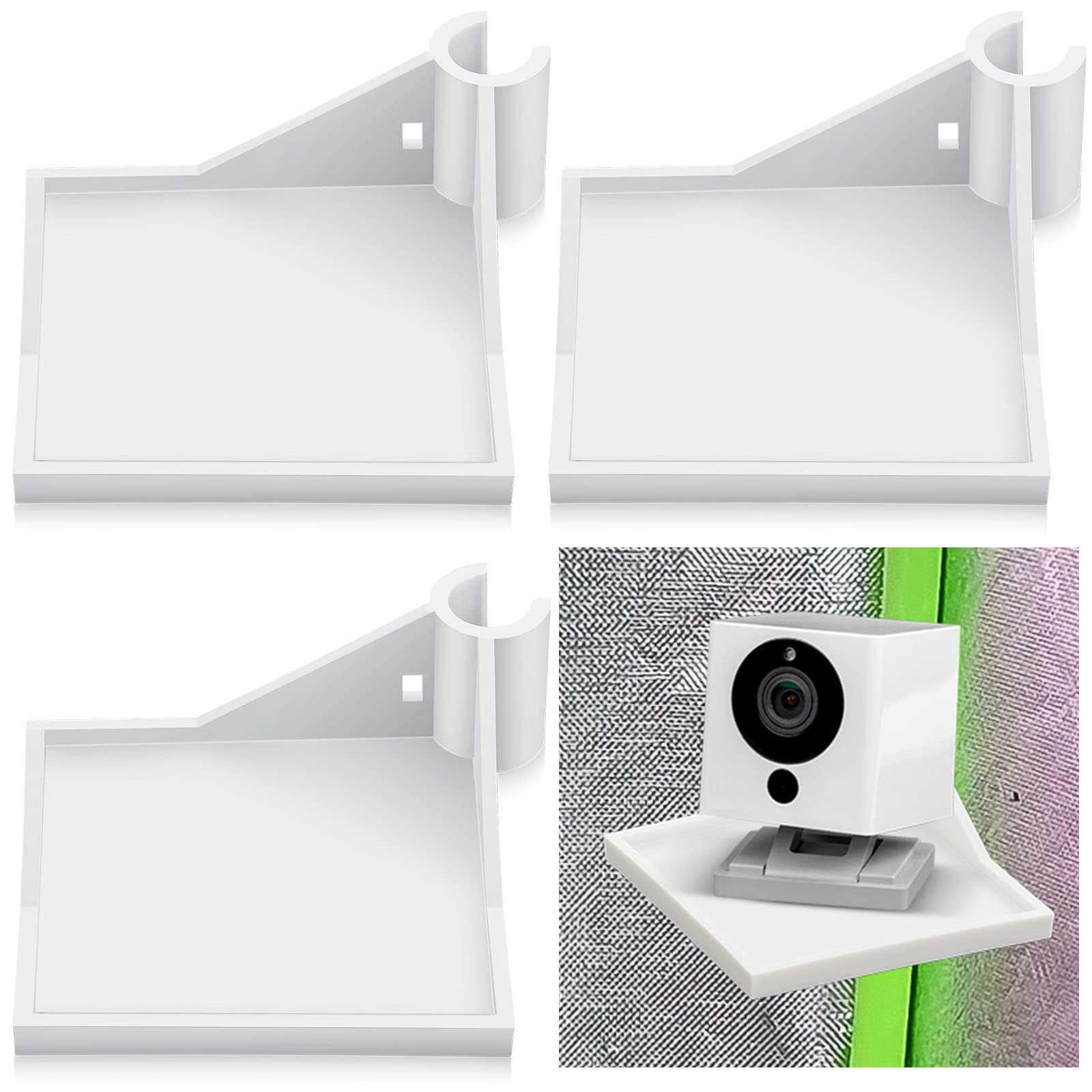 4 Packs Grow Tent Corner Shelf, Pole Shelf, Versatile Grow Tent Accessories, Mounting Shelf, Small Grow Tent Shelf, White(3.5 x 3.5 in for 16 mm Grow Tent Poles)