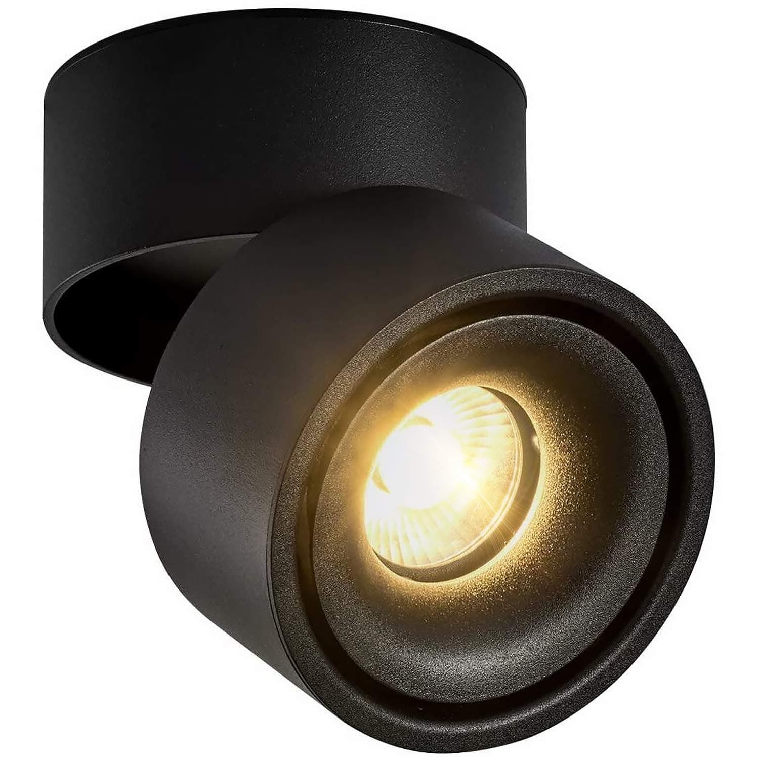 CPROSP 10W Ceiling Spotlight Indoor Rotatable, COB LED Chip, 10 * 10 CM, Natural White 4000 K, Black, Lamp for Kitchen, Living Room