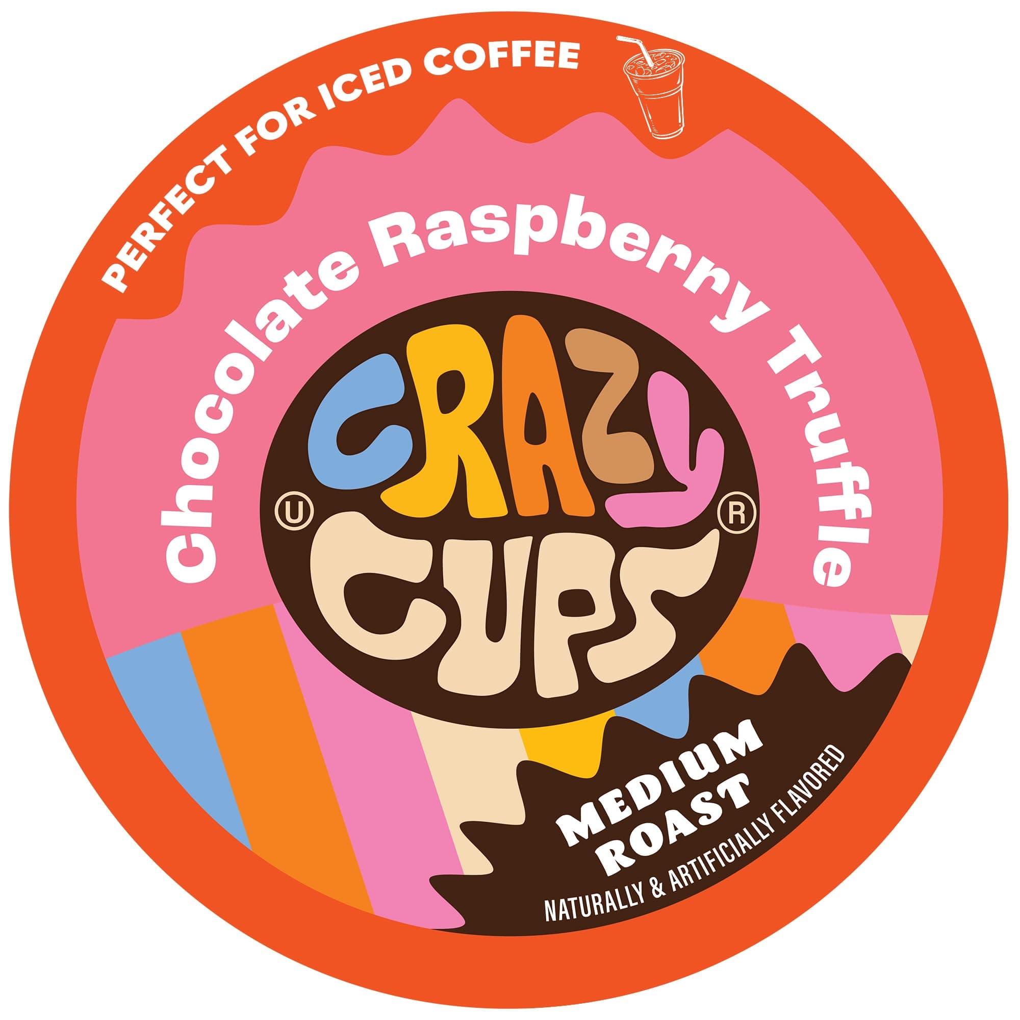 Crazy Cups Flavored Coffee for Keurig K-Cup Machines, Chocolate Raspberry Truffle, Hot or Iced Drinks, 22 count Single Serve, Recyclable Pods(Pack of 1)