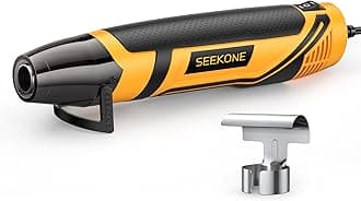 SEEKONE Mini Heat Gun 2 Temperature 260℃/450℃, 350W Handheld Hot Air Gun Tool 1.5S Fast Heating with Overload Protection, Non-Slip Rubber Body, Nozzle for Craft Embossing, Shrink Wrapping