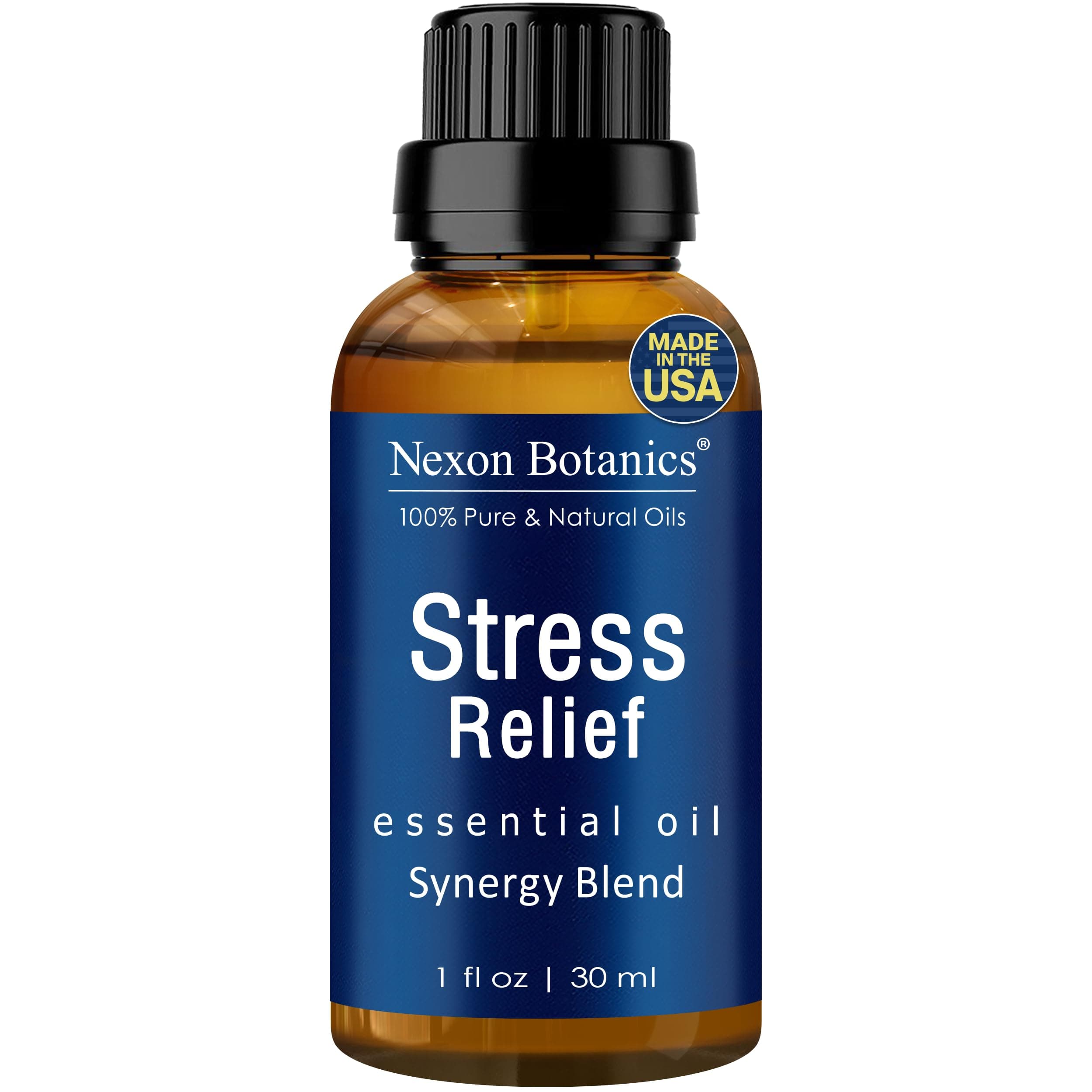 Stress Relief Essential Oil Blend 30 ml - Stress Relief & Calm Essential Oil for Diffusers & Aromatherapy - Promotes Relaxation & Rest - Nexon Botanics