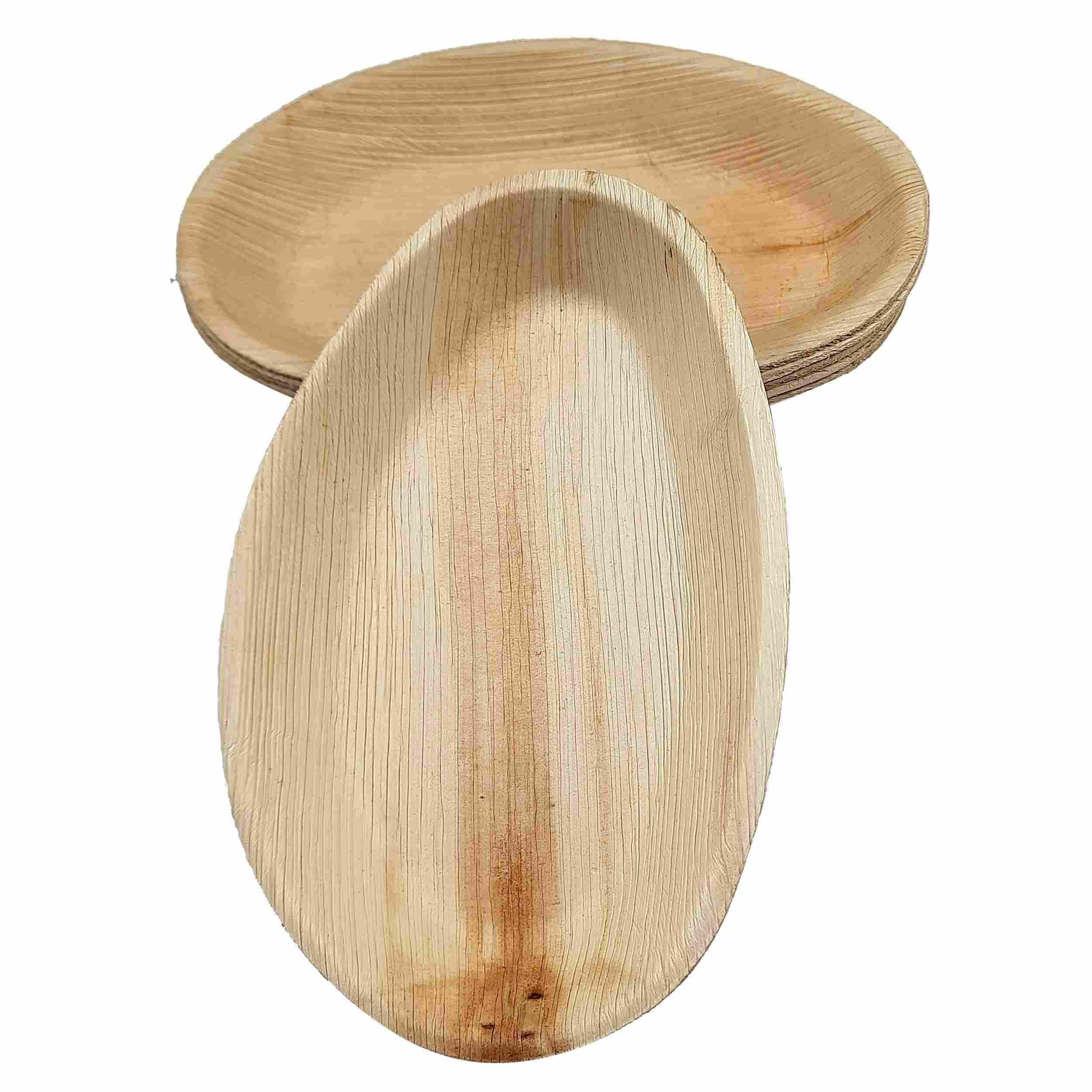 Eco Leaf 1000 Disposable Palm Leaf Plates | 8" (20cm) Oval Compostable Plates | Eco-Friendly, Biodegradable Heavy-Duty Plate for Wedding, Party and Picnic | Microwave & Oven Safe, Pack of 1000