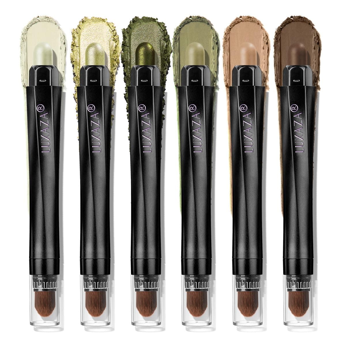 Neutral Eyeshadow Stick Makeup Set, Metallic Shimmer Matte Cream Eye Shadow Eyeliner Brightener Pencil Crayon - Classic 6PCS A007