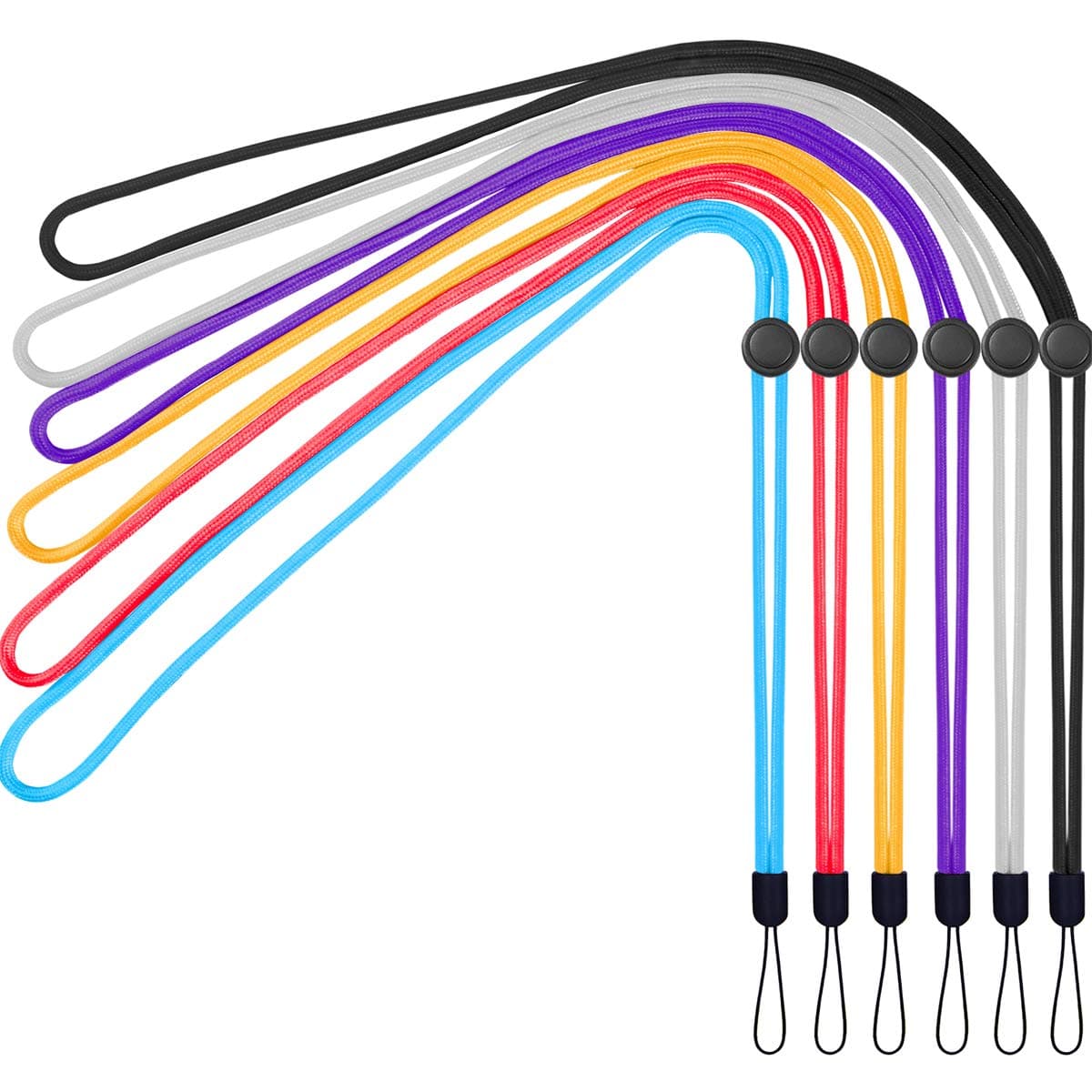 YOUOWO 6 Pack 6 Colours Adjustable Neck Lanyards For Pen Phone id Badges Holder Keys Office Name Badges ID Card USB Sticks Strap Whistles iPod