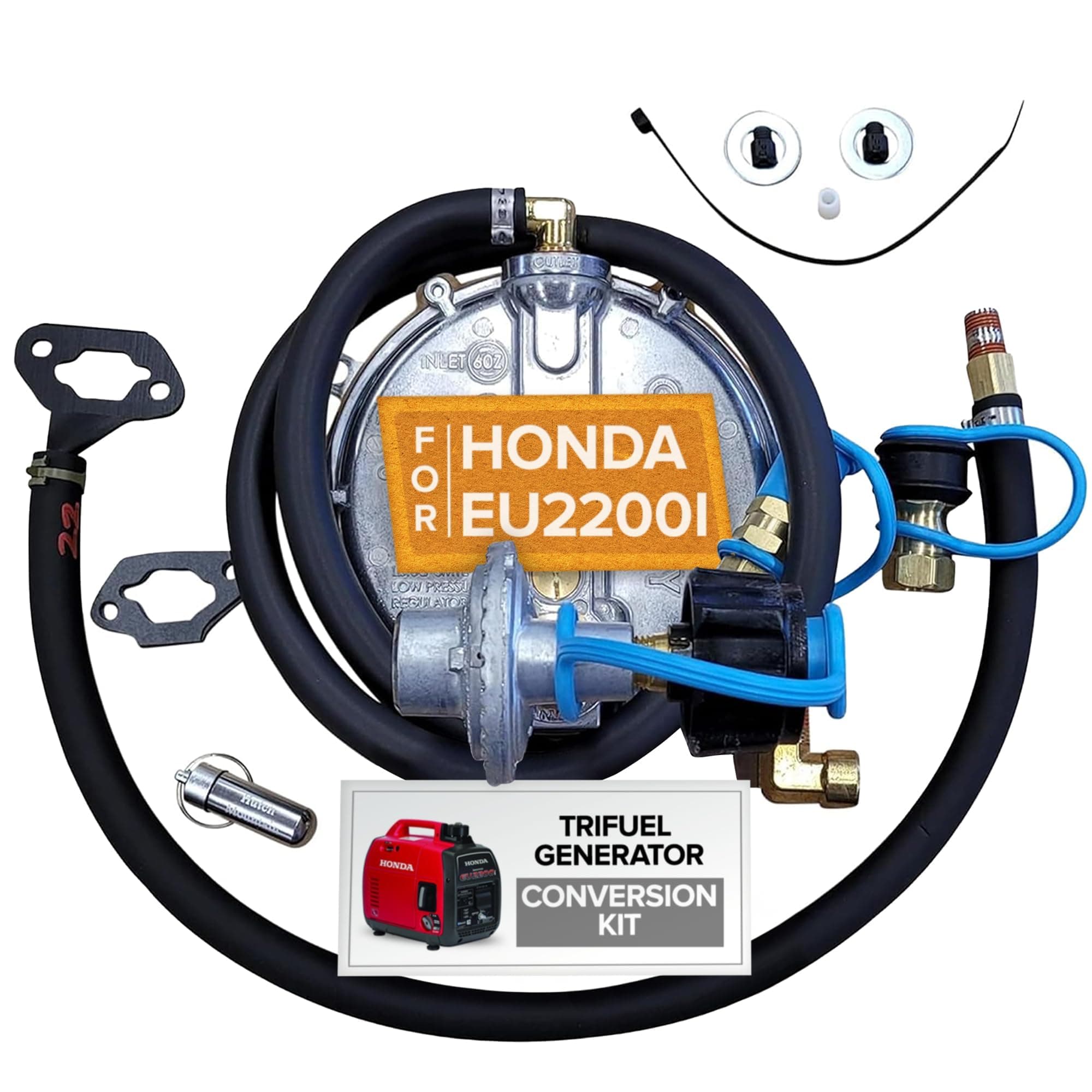 Hutch Mountain Generator Propane Conversion Kit Honda EU2200i - Tri-Fuel Conversion for Propane, Gasoline & Natural Gas - Portable Generator Backup Kit for Home Emergencies, Camping, and RVs