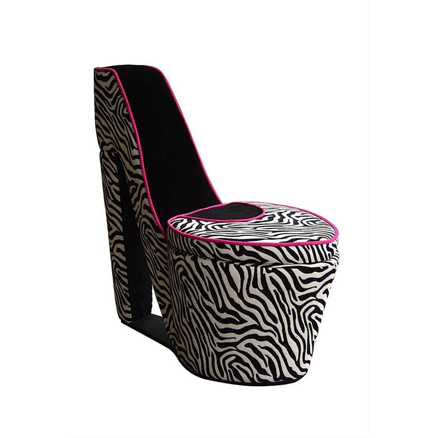 ORE International A High Heel Storage Chair, Black Zebra