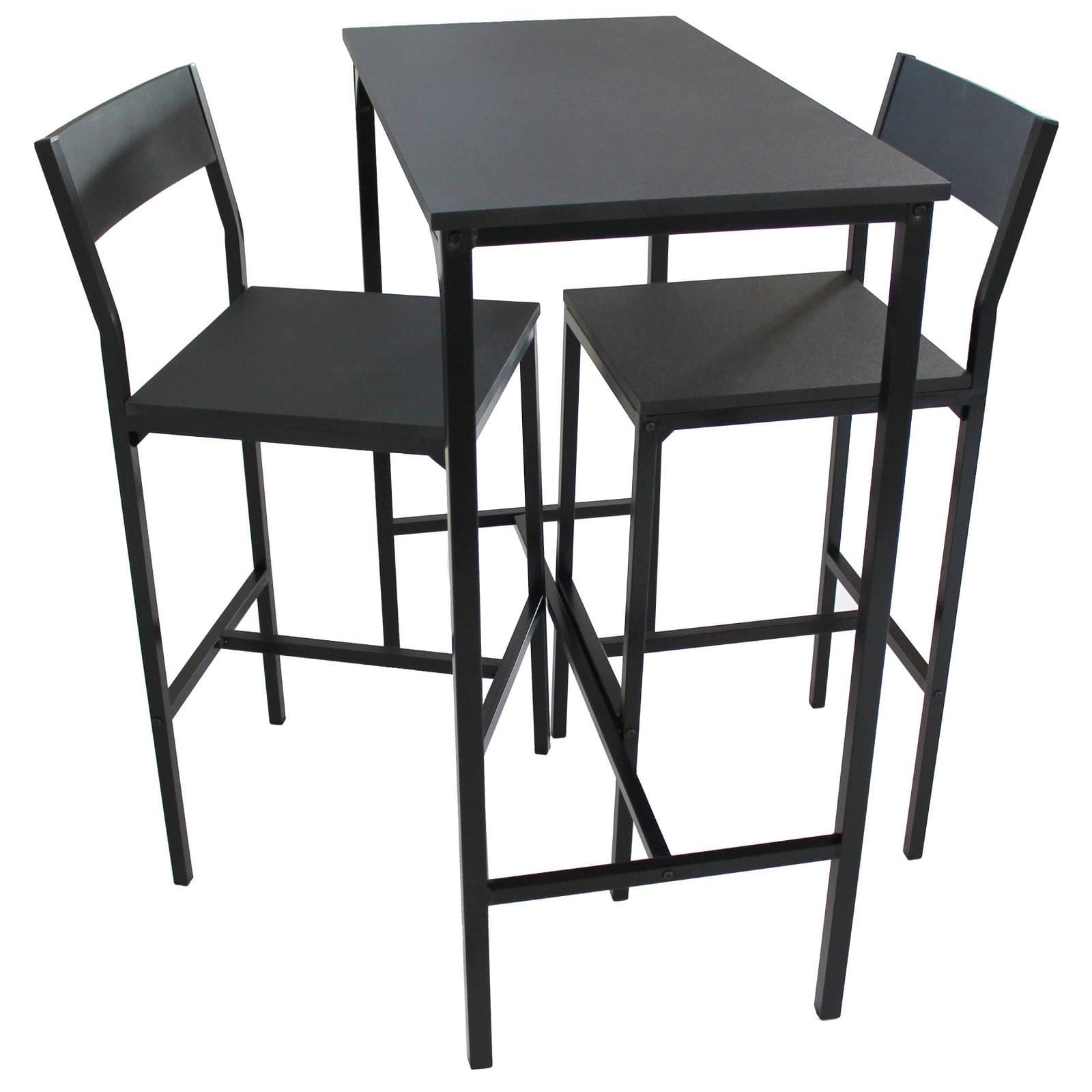 LIGNANO Set of Table and 2 Stools Lounge Home Bar Furniture Living Kitchen