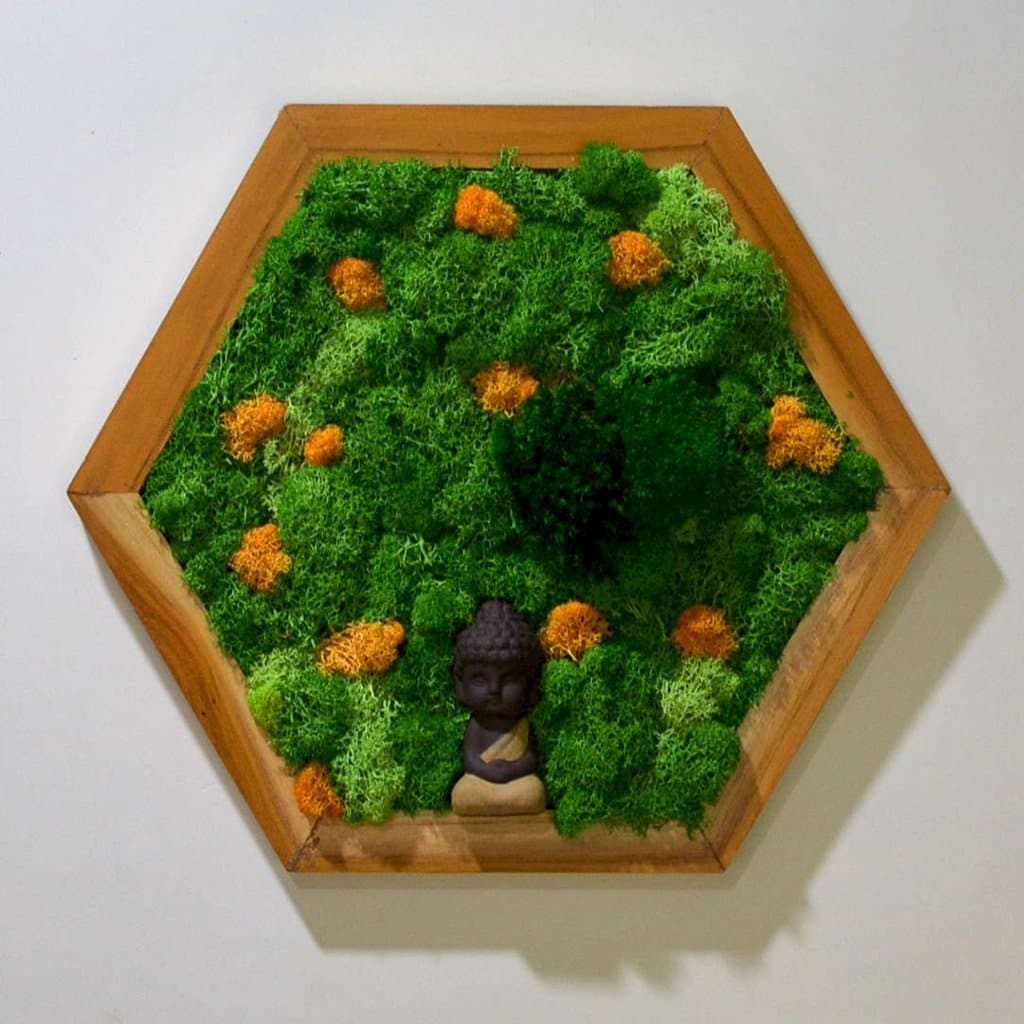 myBageecha - At A Standstill Moss Frame with Dark Wood Home Decor Interior Gift Article