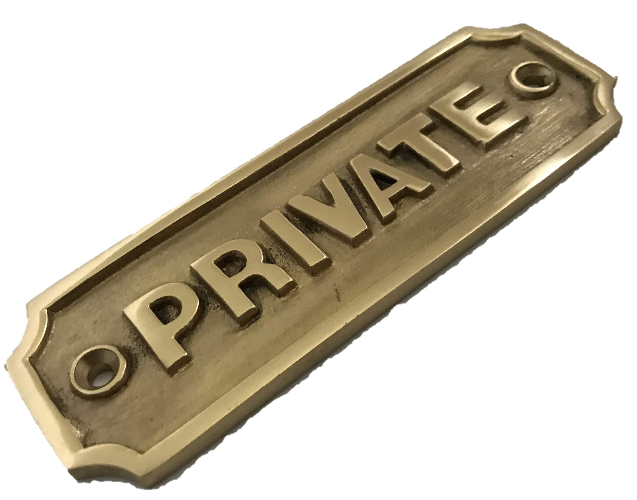 Retro Private Sign Door Solid Brass Antique Style Sign Plaque Office Toilet With Screws Shabby Chic