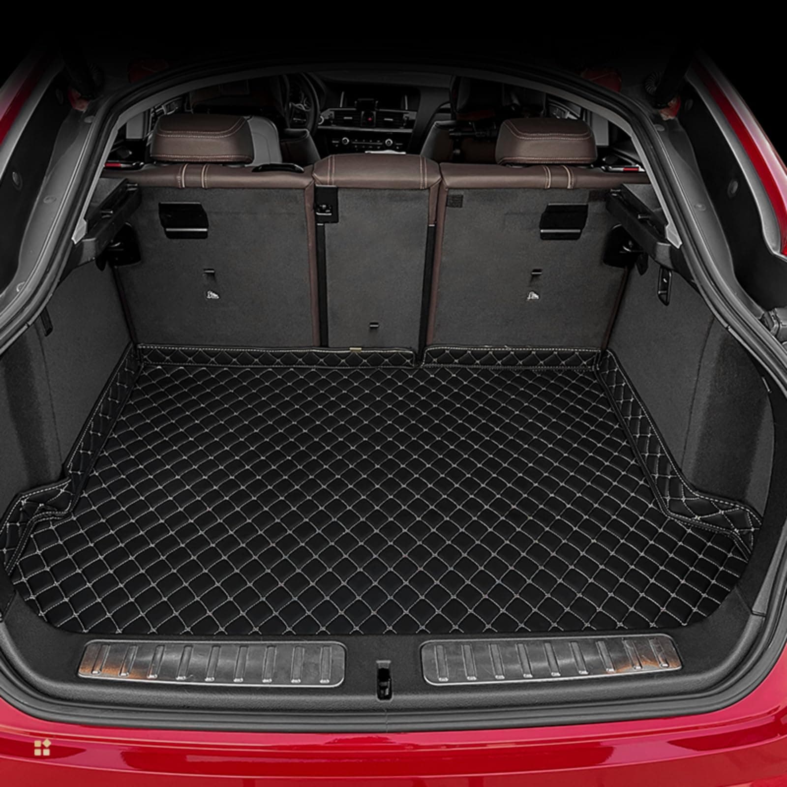 Car Trunk Mat for Kia Soul 2010 2011 2012 2013 2014 2015 2016, Custom Fit PU Leather Cargo Liner, All-Weather Waterproof Rear Trunk Liner Protector, Auto Interior Accessories