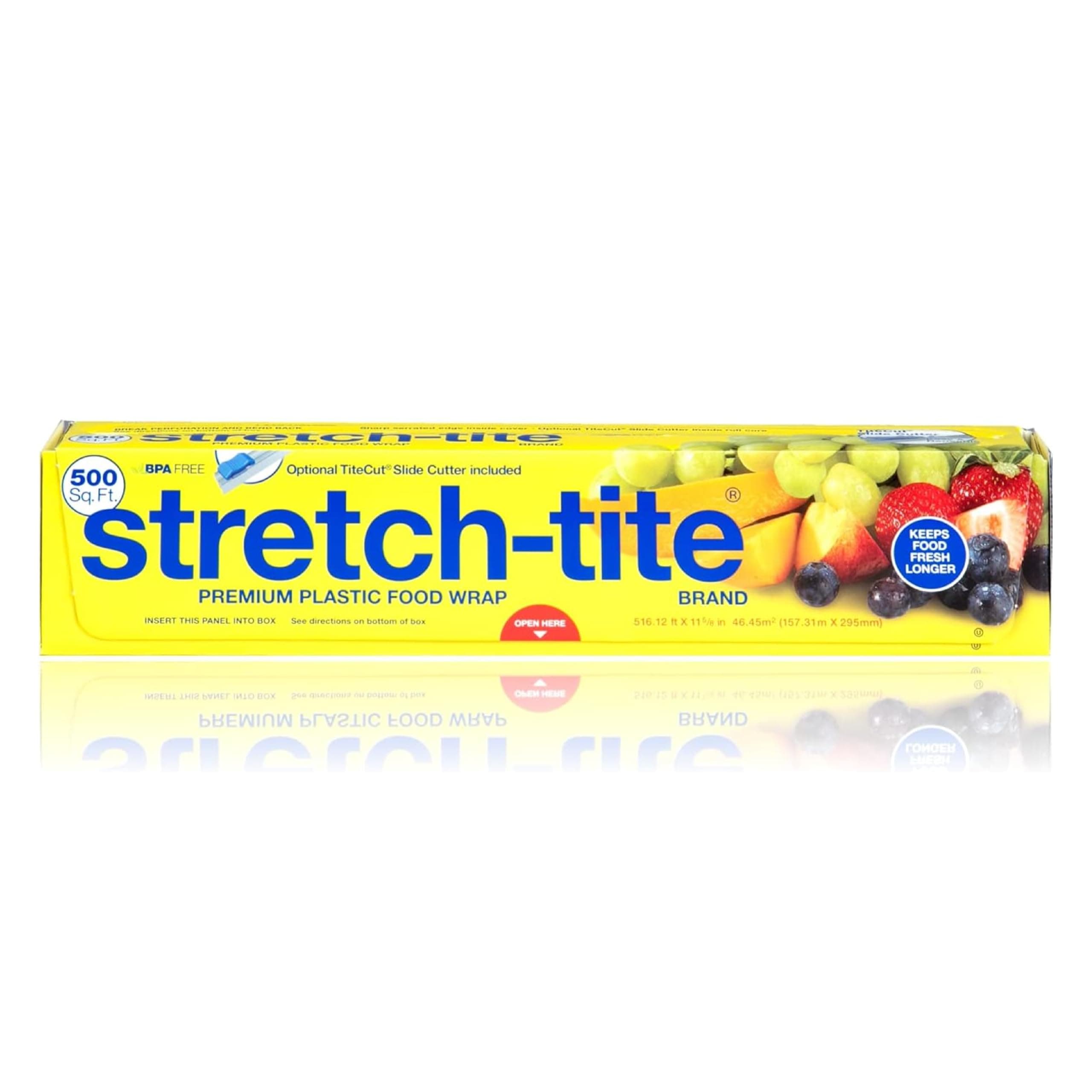 Stretch-Tite Premium Plastic Food Wrap, 500 Sq. Ft., 516.12-Ft. x 11.5/8-Inch