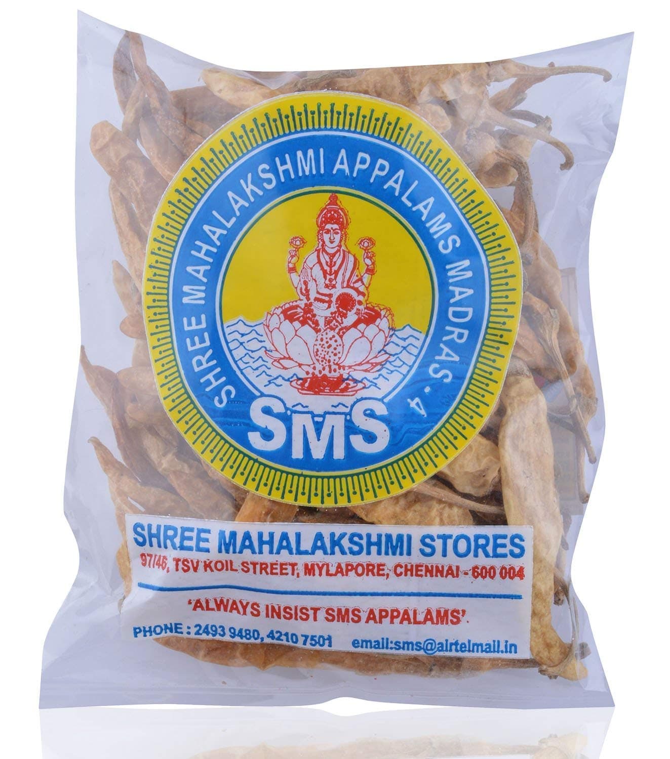 SMS Curd Chillies Vathal Long, 100 Grams
