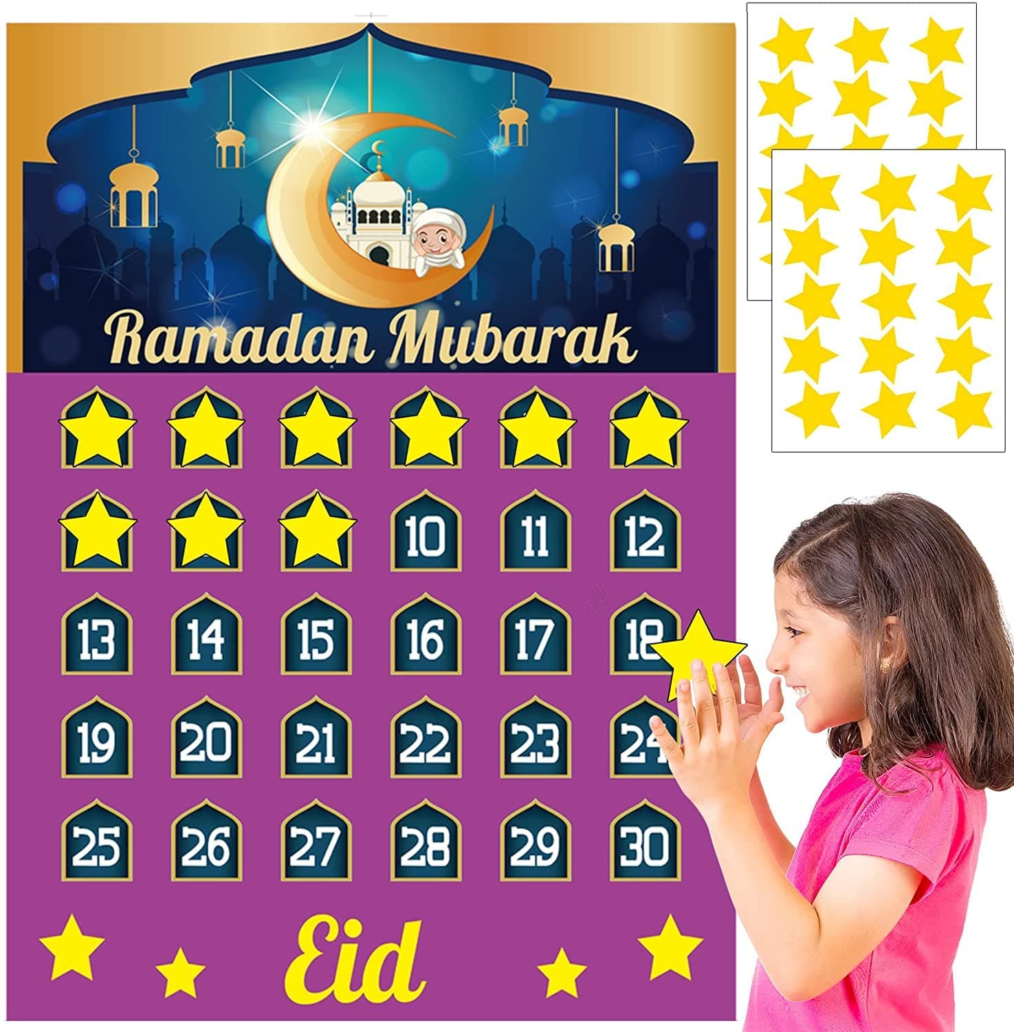 Funnlot Ramadan Decorations Eid Calendar Countdown Calendar Ramadan Advent Calendar Ramadan Decorations for Home Eid Calendar Ramadan Calendar for Kids Ramadan Countdown Calendar for Ramadan Games