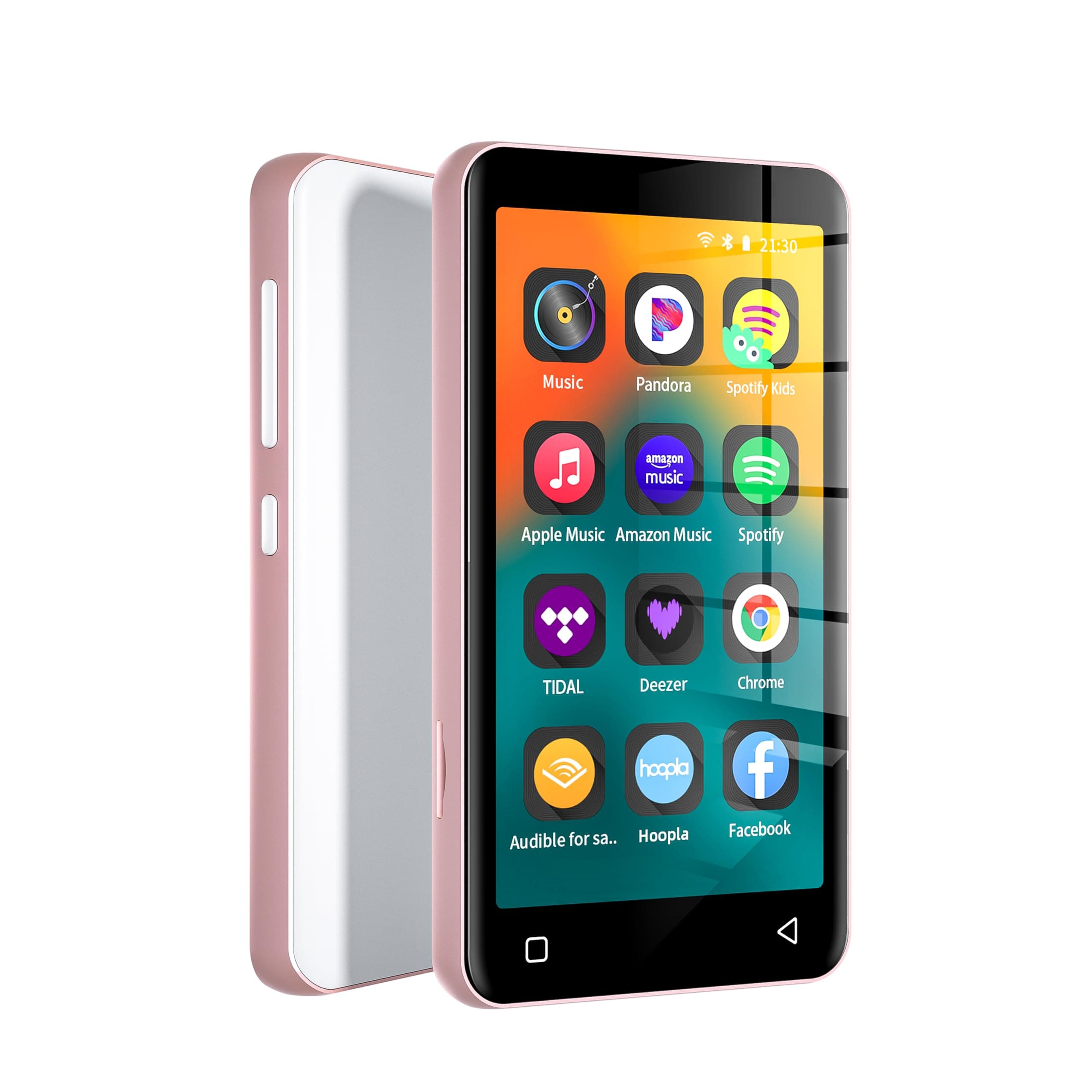 80GB MP3 Player with Bluetooth and WiFi, MP4 MP3 Player with Spotify,Spotify Kids,4" Music Player with Pandora, Audible,Music Player with Speaker (Pink_White)