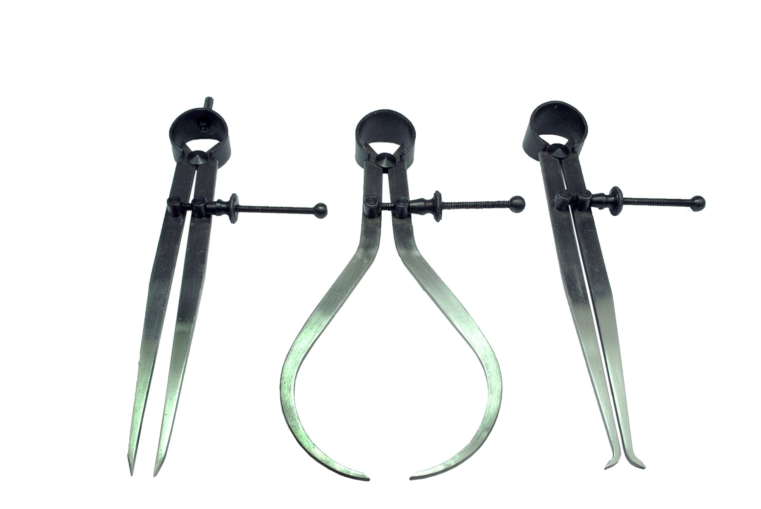 Spring Caliper Set x 3 Internal External Dividing Dividers 12" 300mm. (W4102) Free UK Postage