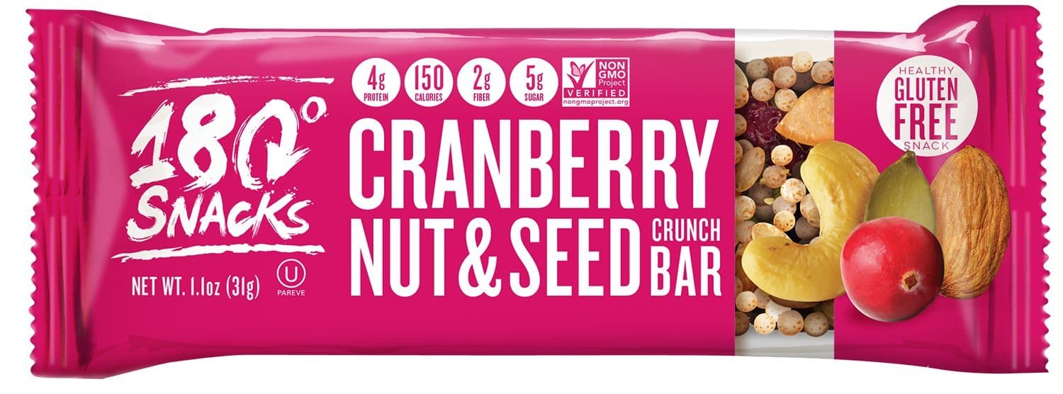 180 Snacks Cranberry Nut & Seed Crunch Bar 1.1 oz (5 Count Box)