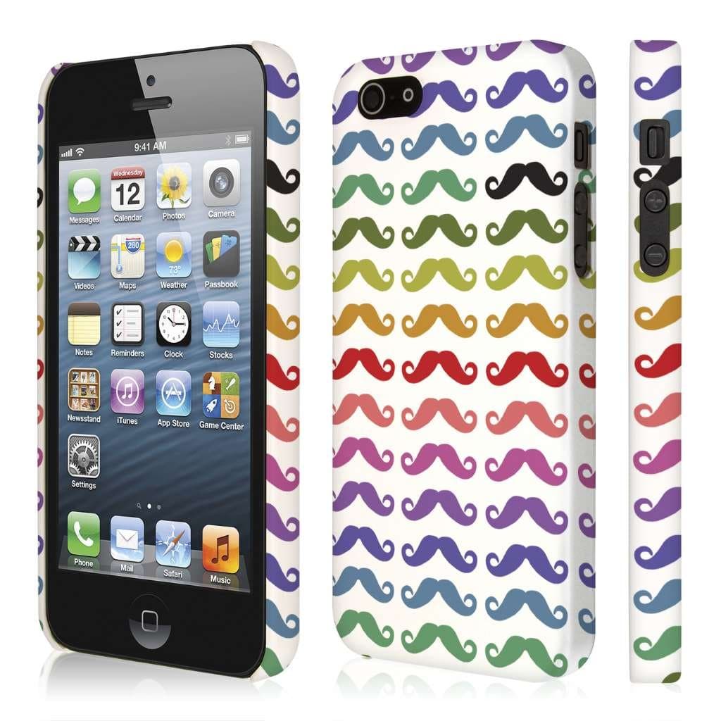 Signature Series Slim-Fit Case for Apple iPhone 5/5S - Retail Packaging - One Black Mustache
